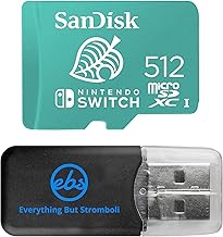 SanDisk MicroSD Card 512GB Nintendo Switch Memory Card Works with Nintendo Switch OLED, Switch and Switch Lite (SDSQXAO-512G-GNCZN) C10 Bundle with (1) Everything But Stromboli MicroSD Card Reader