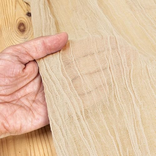 Miniatura 46 de Koyal Wholesale Camino de mesa de estopilla para decoración de boda, tela de gasa de tela transparente para granja rústica, fiesta bohemia nupcial,