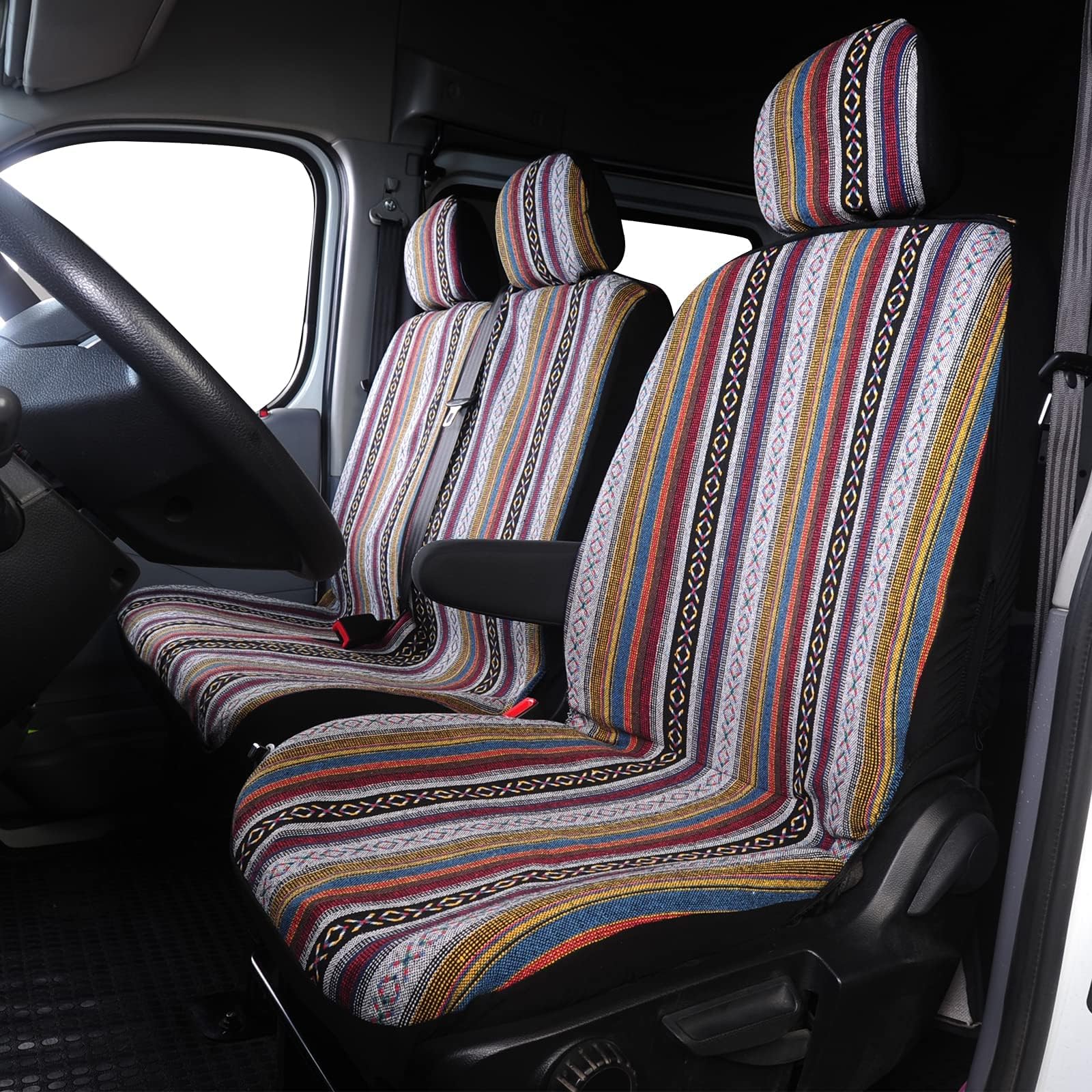AUTOYOUTH Baja Colorée Housse de Siège Universelles, pour Camion Camionnette Van Bus, avec 2 sièges passagers (2+1)