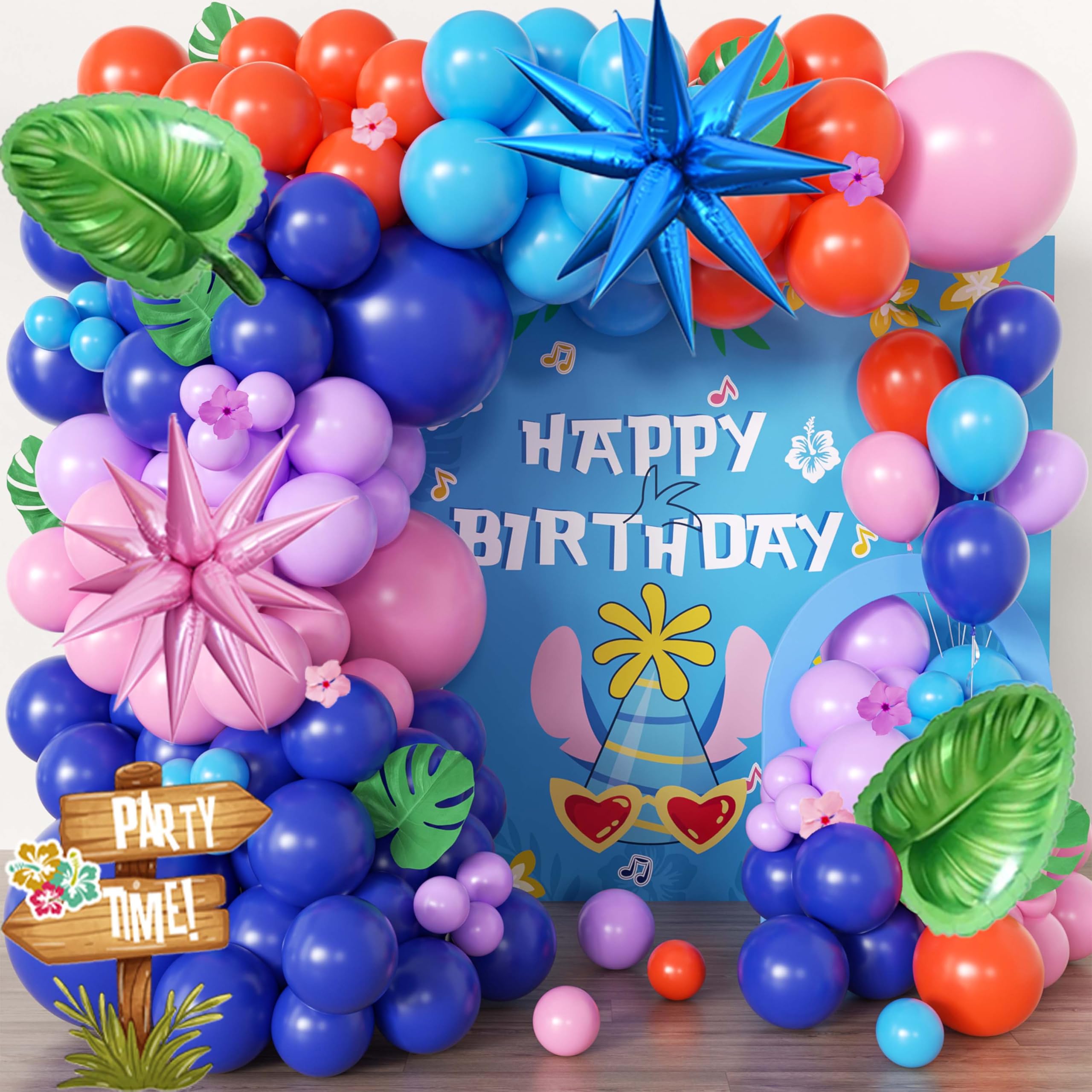 Photo 1 of 100pcs Hawaii Balloons Garland Arch Kit with Balloons for Birthday Decorations,Party Supplies for boys Girls (Hawaii)