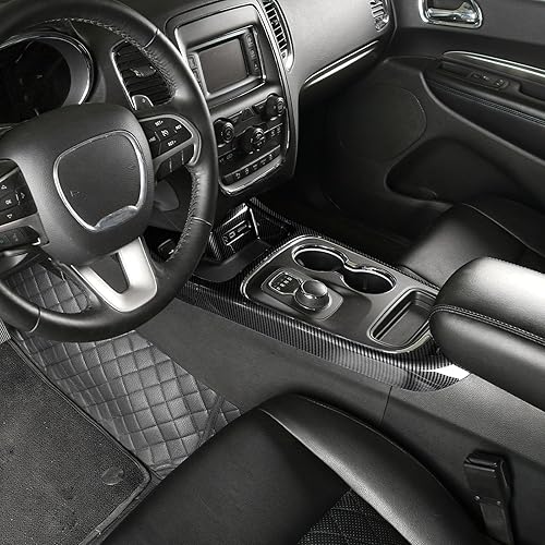 Miniatura 7 de RT-TCZ Marco de cubierta de fibra de carbono para consola central de palanca de cambios, accesorios de decoración interior compatibles con Dodge