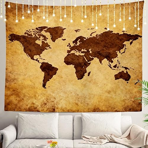 Miniatura 25 de Shrahala Tapiz de pared de acuarela desgastado, elegante pintura para colgar en la pared, tapiz grande decorativo de fibra de poliéster, dobladillo