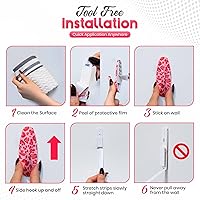 Vista 5 de Ganchos adhesivos para colgar en la pared, paquete de 3 ganchos de pared autoadhesivos con tiras adhesivas resistentes que soportan hasta 3 libras