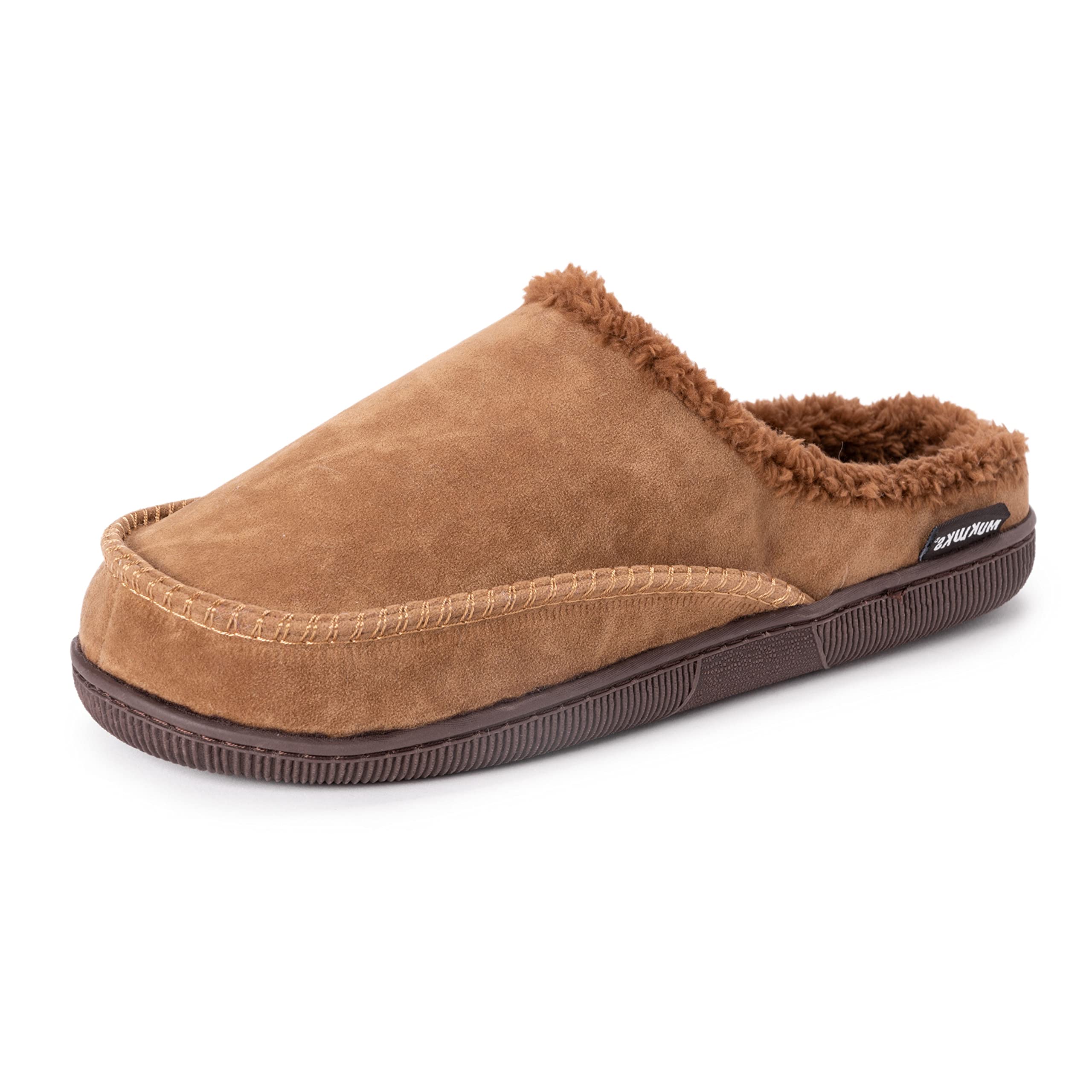 MUK LUKS Men's Faux Suede Clog Slippers Mule, Camel, Small UK