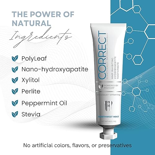 Miniatura 5 de Pasta de dientes hidroxiapatita sin flúor, blanqueamiento y alivio de la sensibilidad, sin SLS, formulada por dentistas, remineralizante natural,