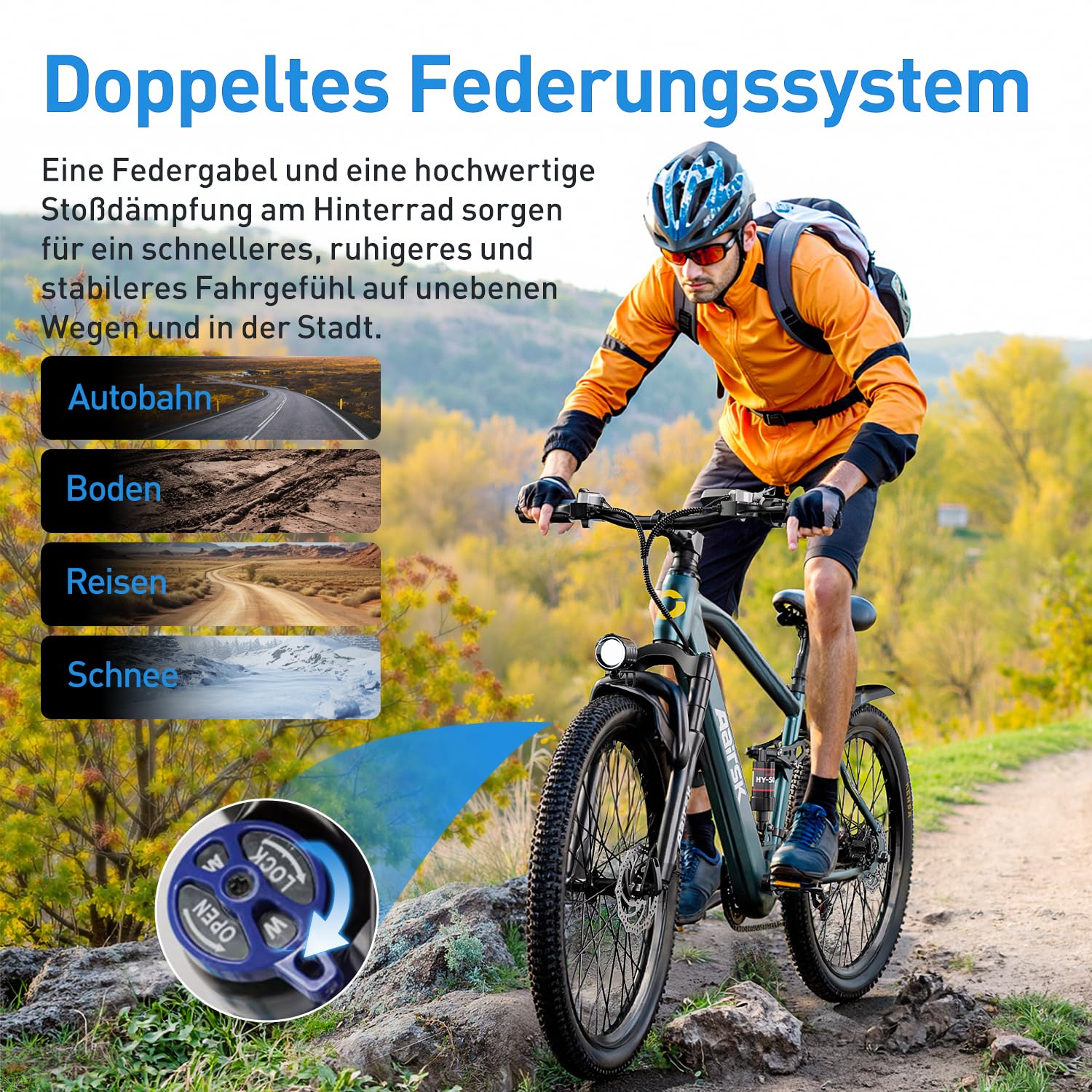 Elegllde E-Bike 26" mit 21-Gang Schaltung 250W Motor 13Ah Akku Höchstgeschwindigkeit 25km/h Hochkohlenstoffstahlrahmen LCD Display City Elektrofahrrad