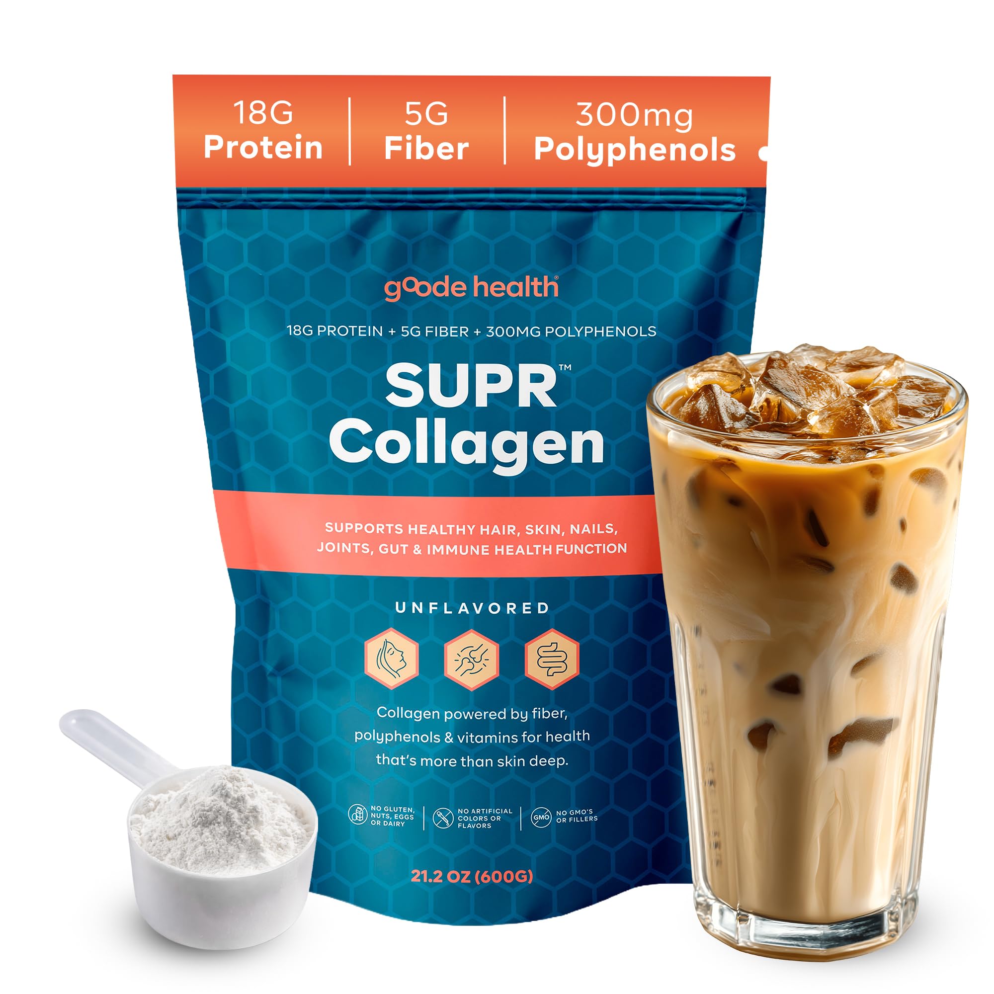 Goode Health SUPR Collagen Powder, Unflavored Hydrolyzed Collagen Peptides