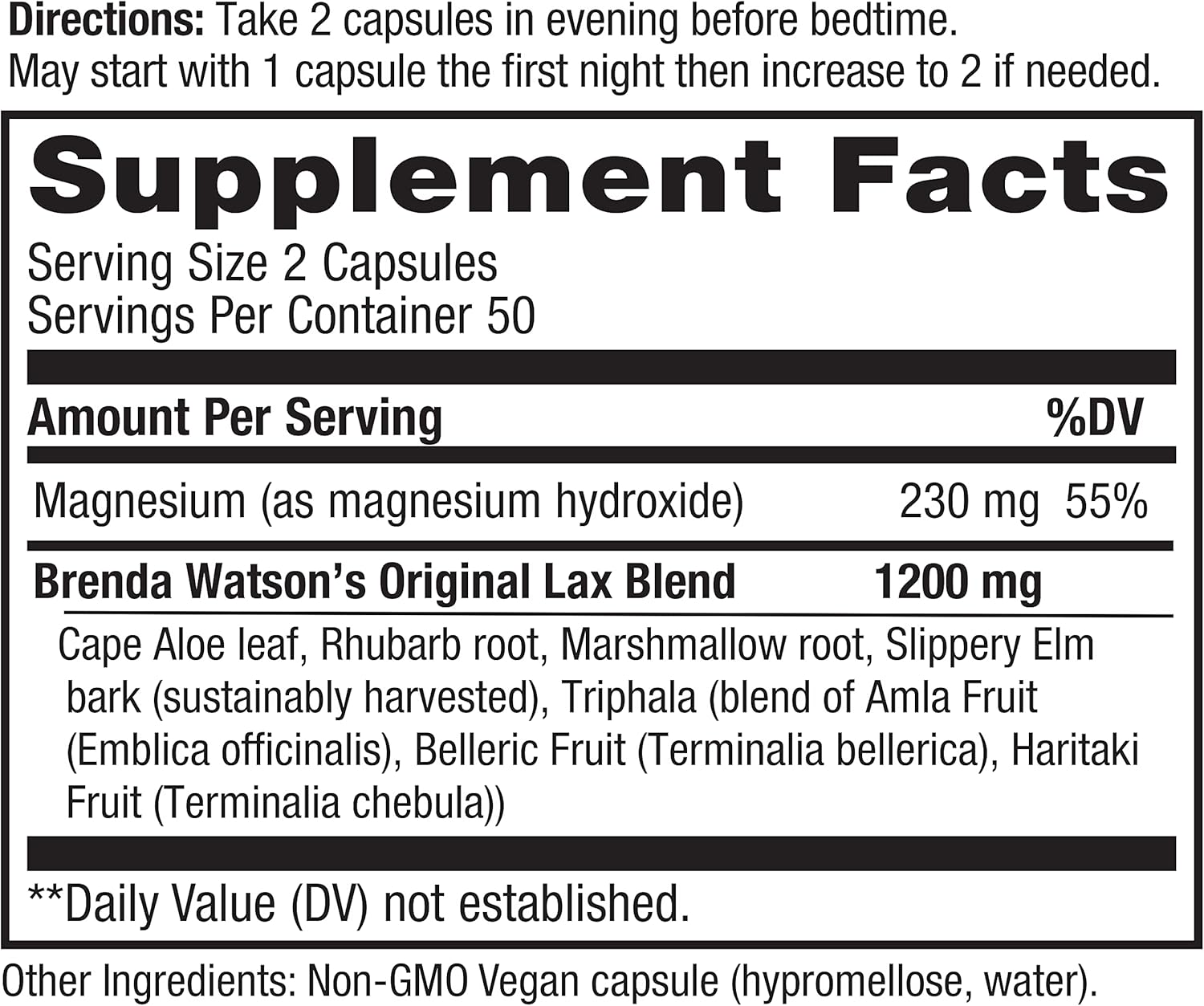 Vital Pro Naturals - Advanced Lax Natural Laxative Formula 100 Capsules