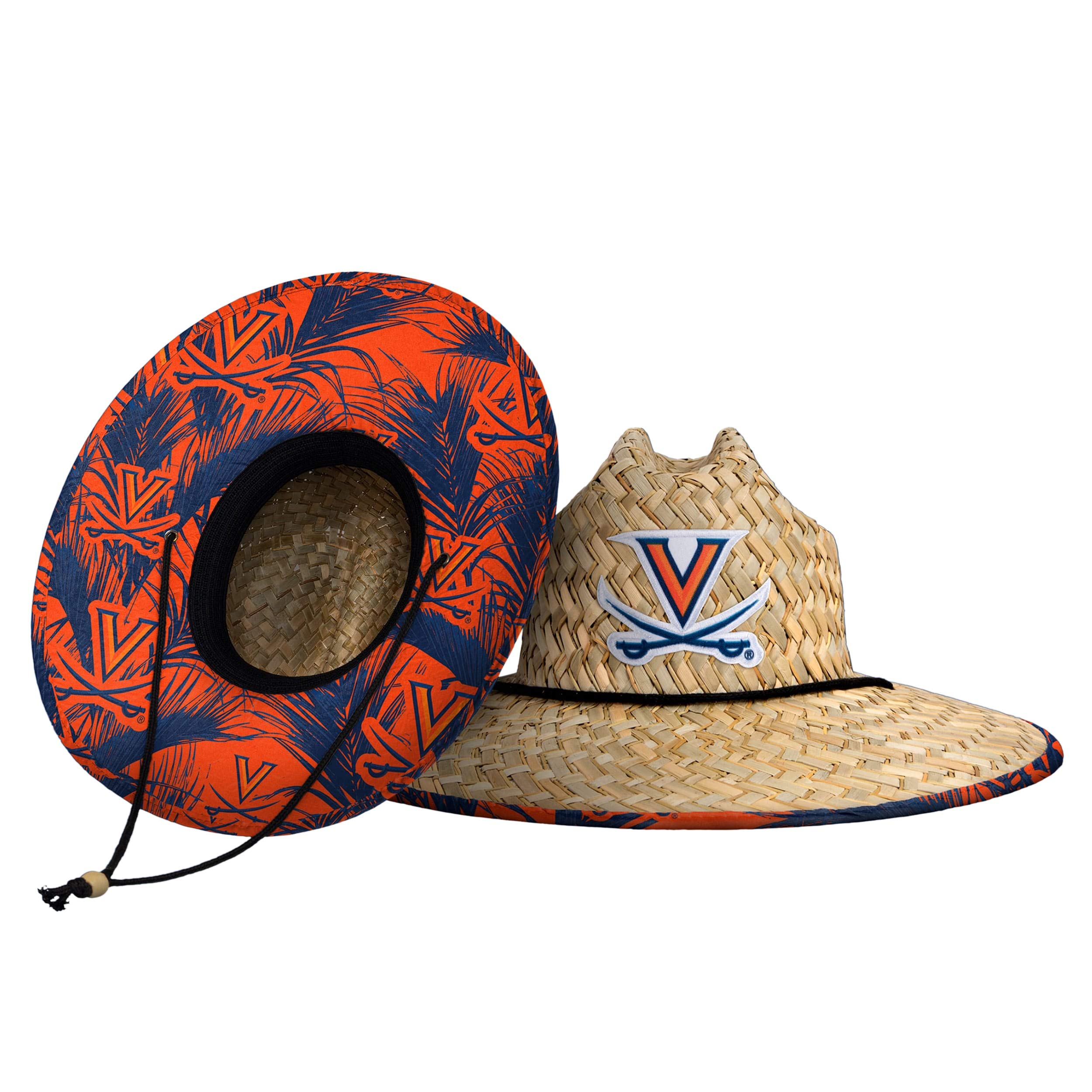 FOCO Men's NCAA College Team Logo Floral Straw Sun Hat