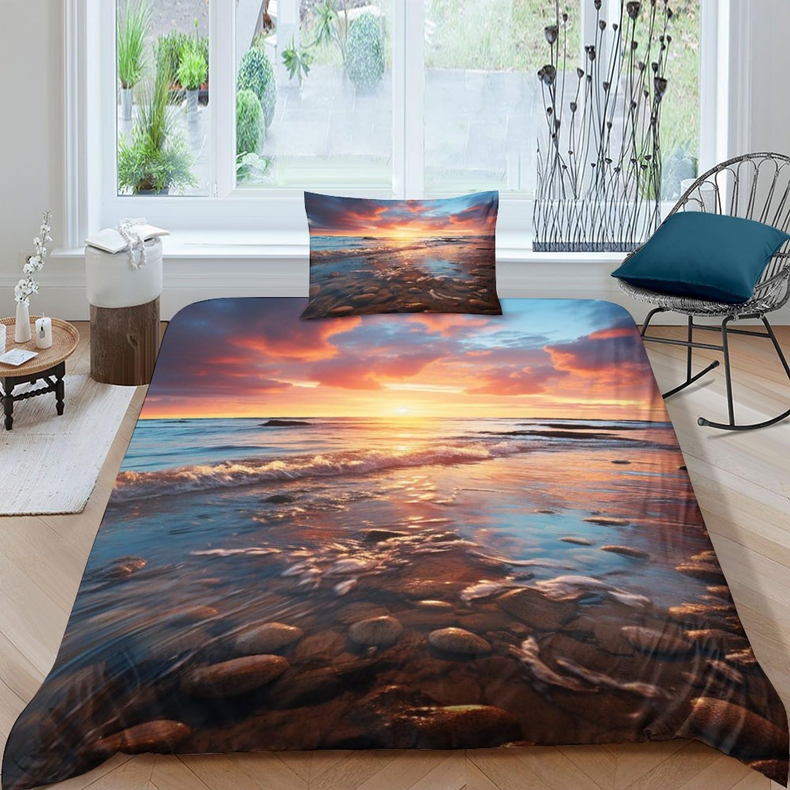 Housse de couette impression 3D et taies d'oreiller pour chambre moderne