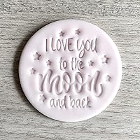 Vista 2 de I Love You To The Moon And Back Fondant - Sello de glaseado para galletas
