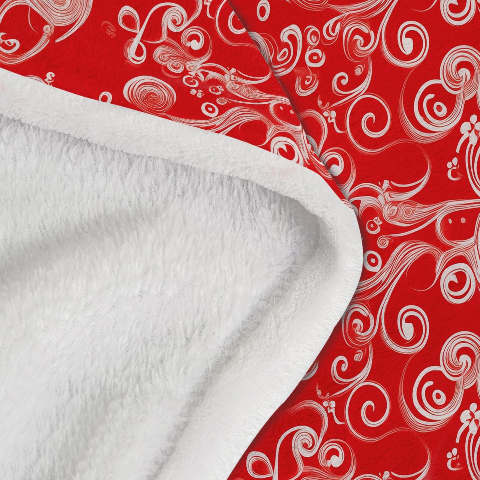 Coperta Eleganti Vortici per donne e uomini, morbida coperta in flanella per divano letto - decorazione per la cameretta dei bambini, 150 x 200 cm Rosso