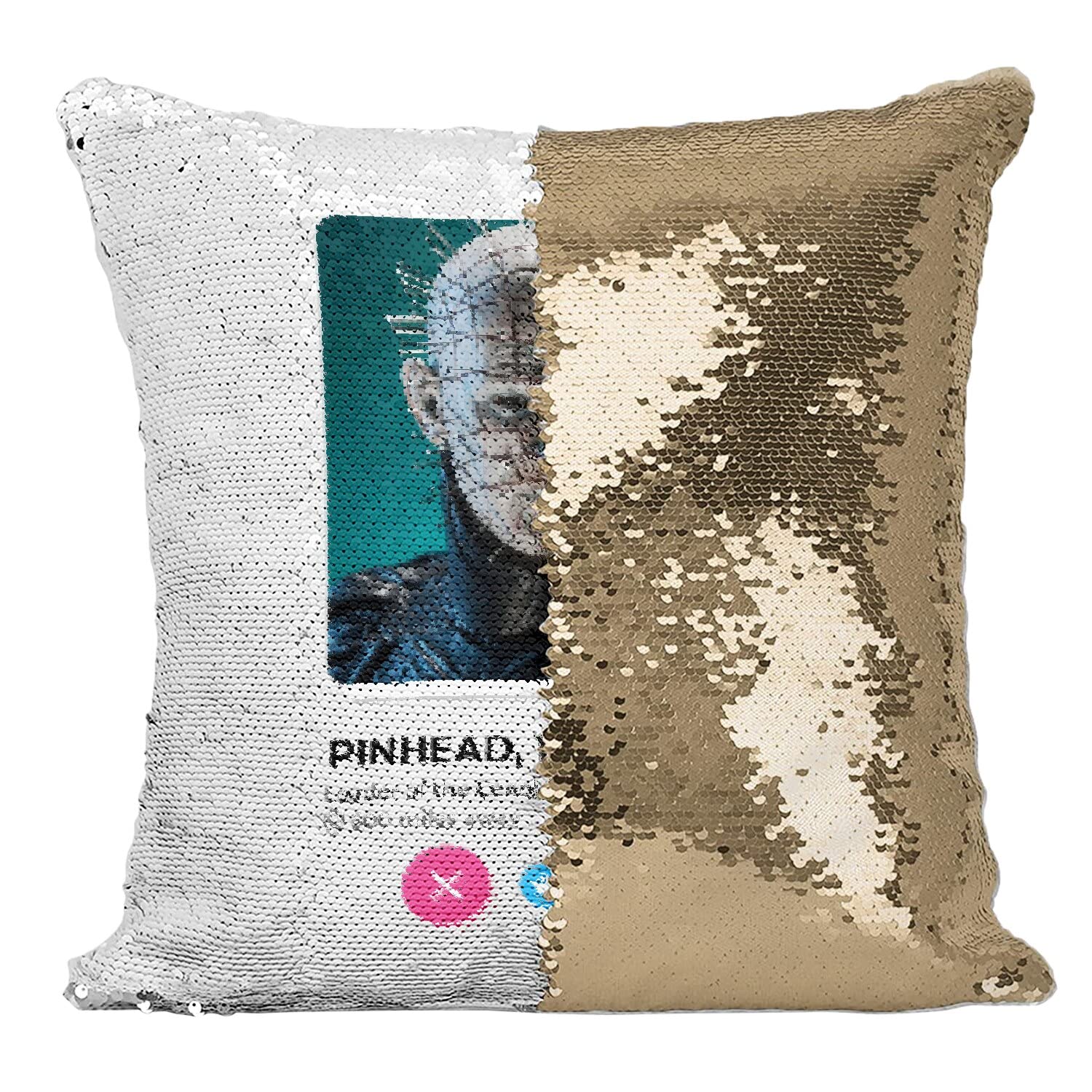Coussin Sequin Paillettes Doré Idée Cadeau Geek et Ciné