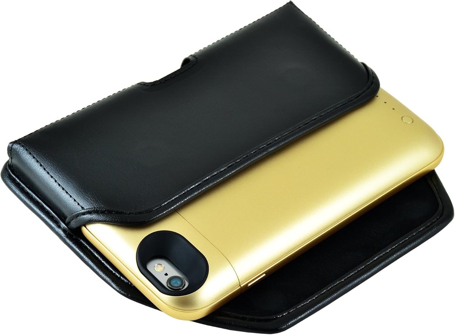 Turtleback Belt Case Made for iPhone 6 6s Juice PackJuice Pack Air Plus Ultra Space Black Holster Leather Pouch with Heavy Duty Rotating Ratcheting Belt Clip Horizontal