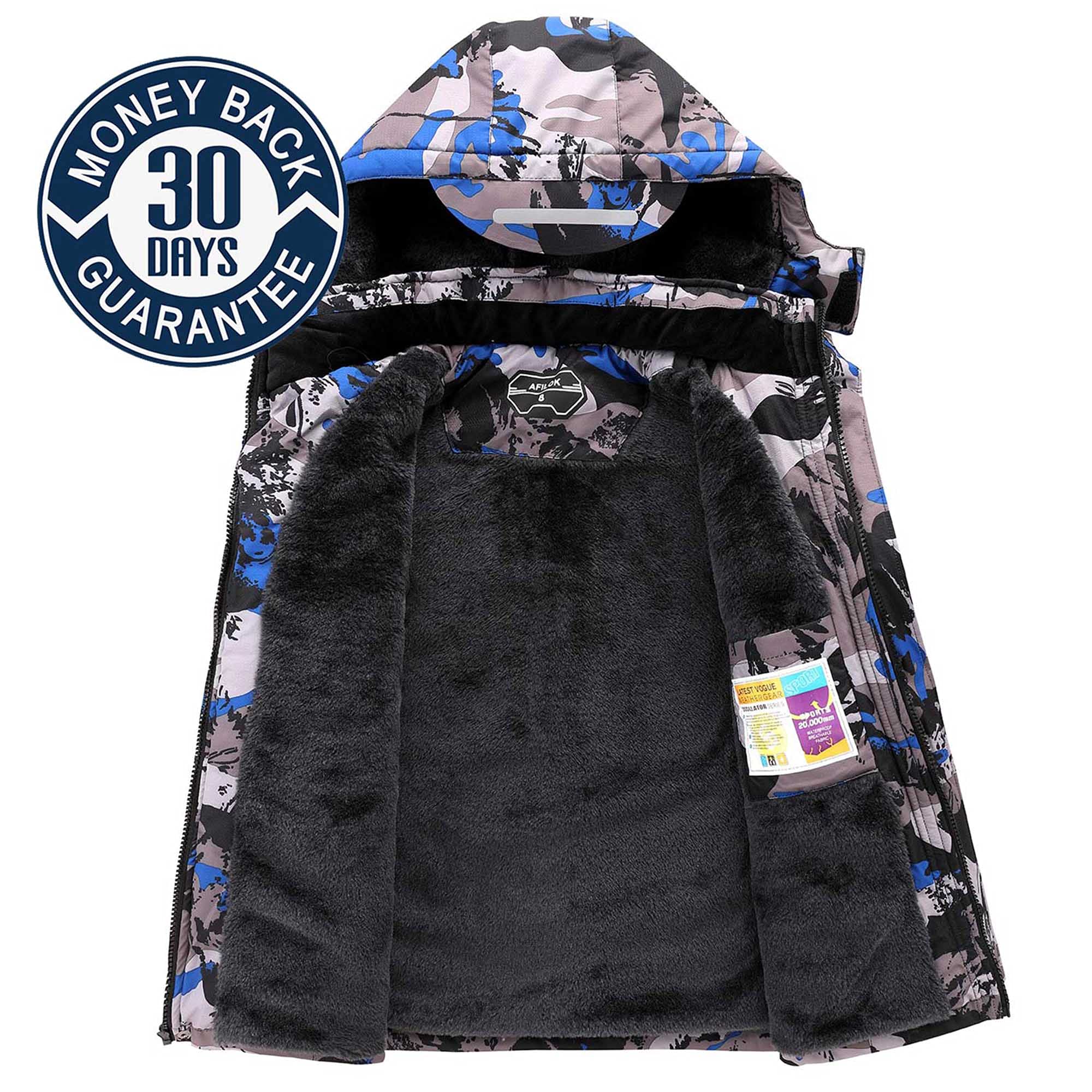 AFILOK Chaqueta de esquí impermeable para niños