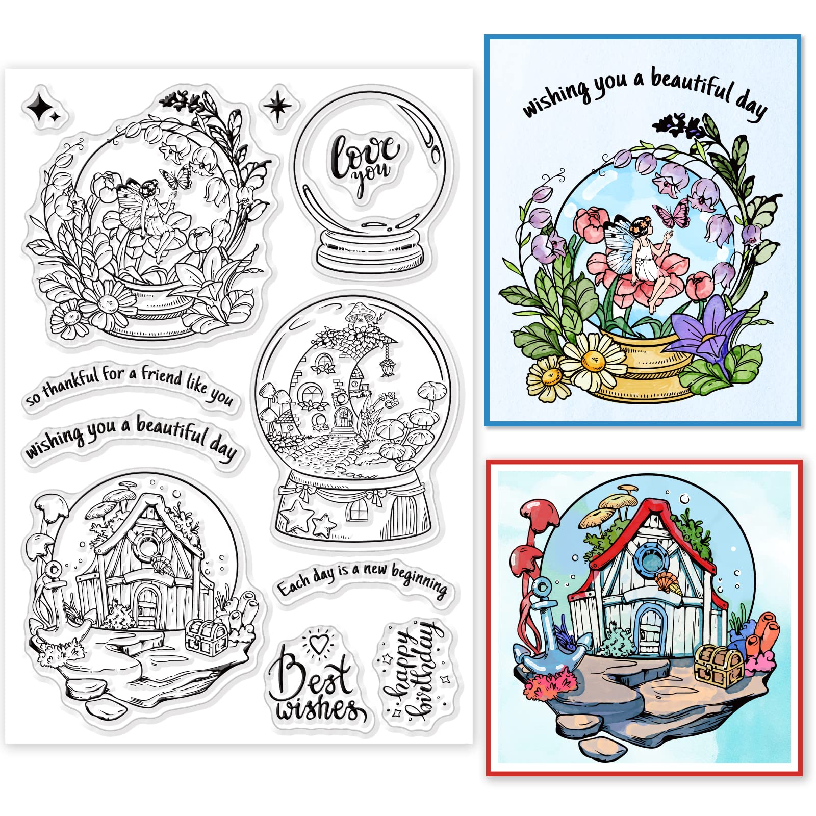 ORIGACH Magic Crystal Ball Clear Stamps Slickball Silicone Transparent