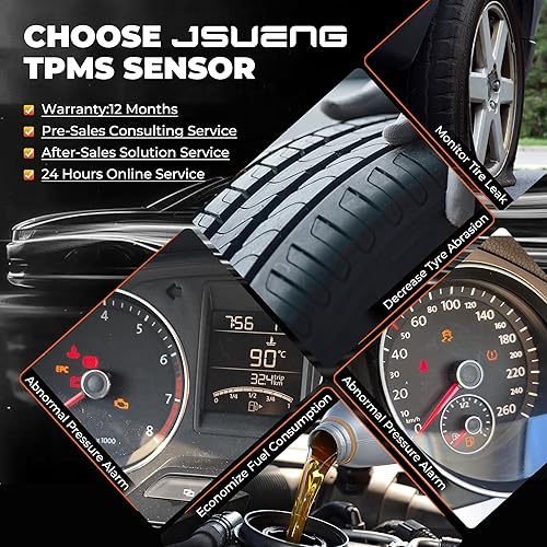 Miniatura 7 de Sistema de monitoreo de presión de neumáticos Jsueng TPMS OEM 42607-33021 PMV-107J compatible con Toyota Scion Lexus Set de 4