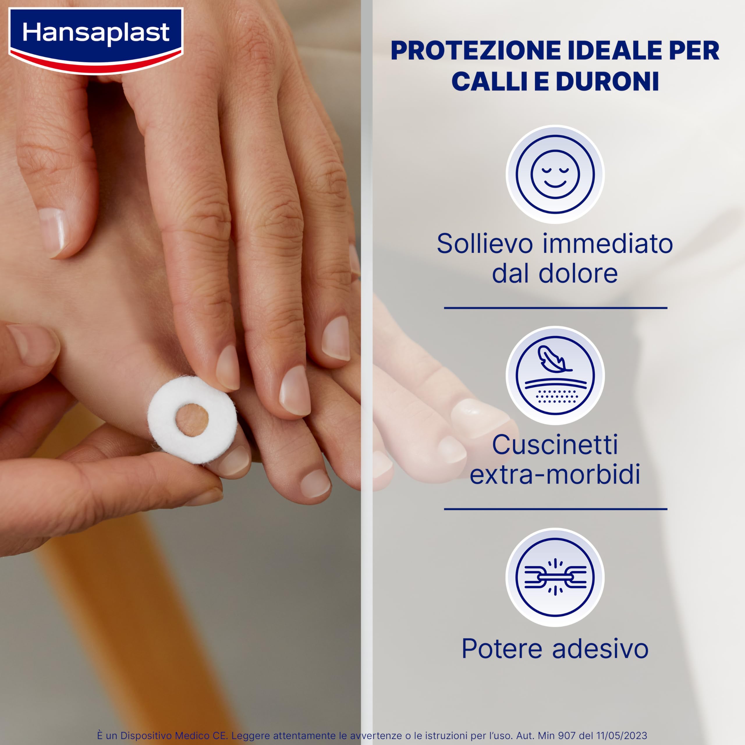 Hansaplast Cerotti Paracalli Piedi Piccoli, Cerotti calli piedi autoadesivi e callifughi per un sollievo immediato da pressione e dolore, 1 confezione da 20 pezzi