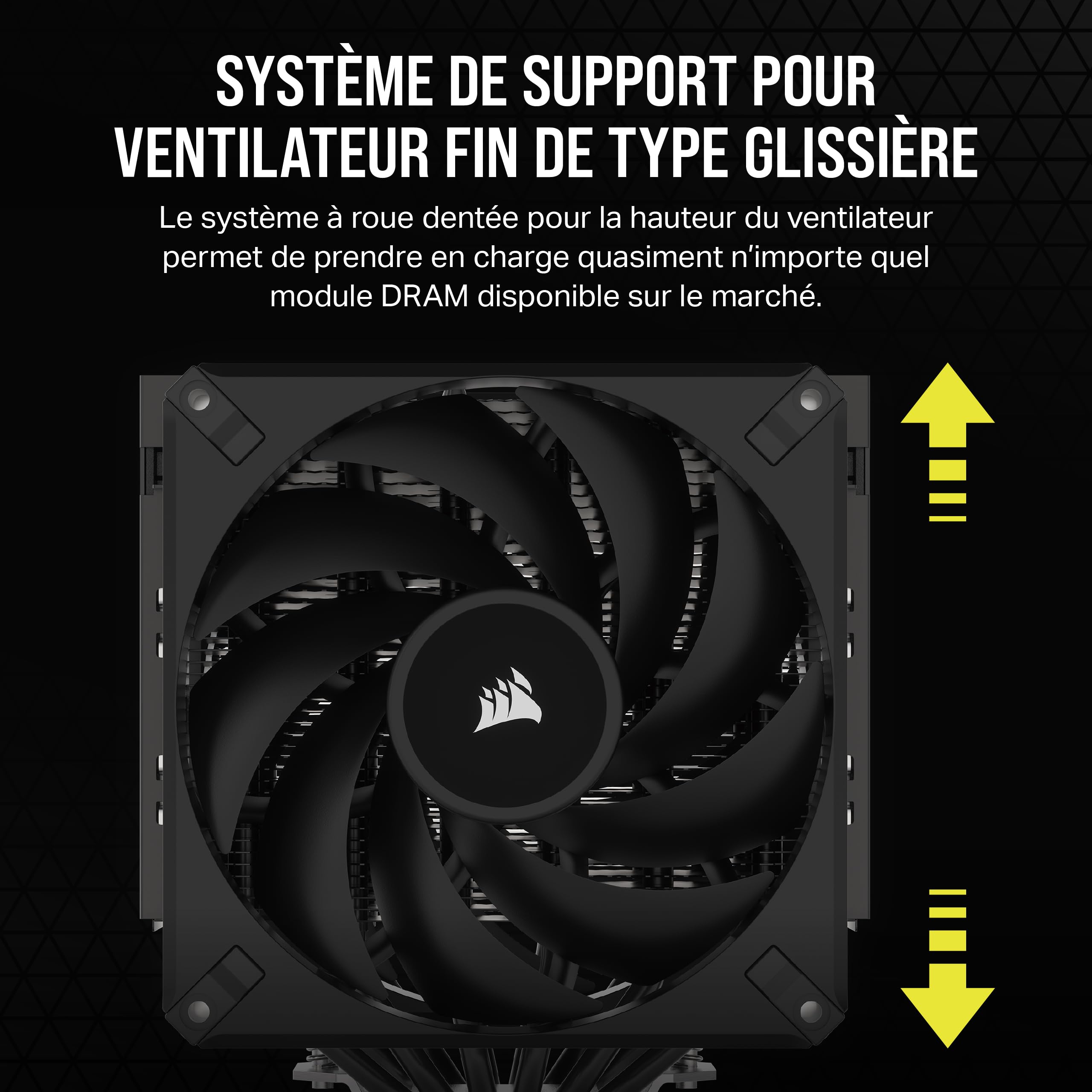CORSAIR A115 Refroidisseur D'air Haute Performance Pour CPU - Ventilateur Coulissant et Verrouillable - Deux Ventilateurs Corsair AF140 ELITE - Facile à Installer - Pâte Thermique Pré-Appliquée - Noir