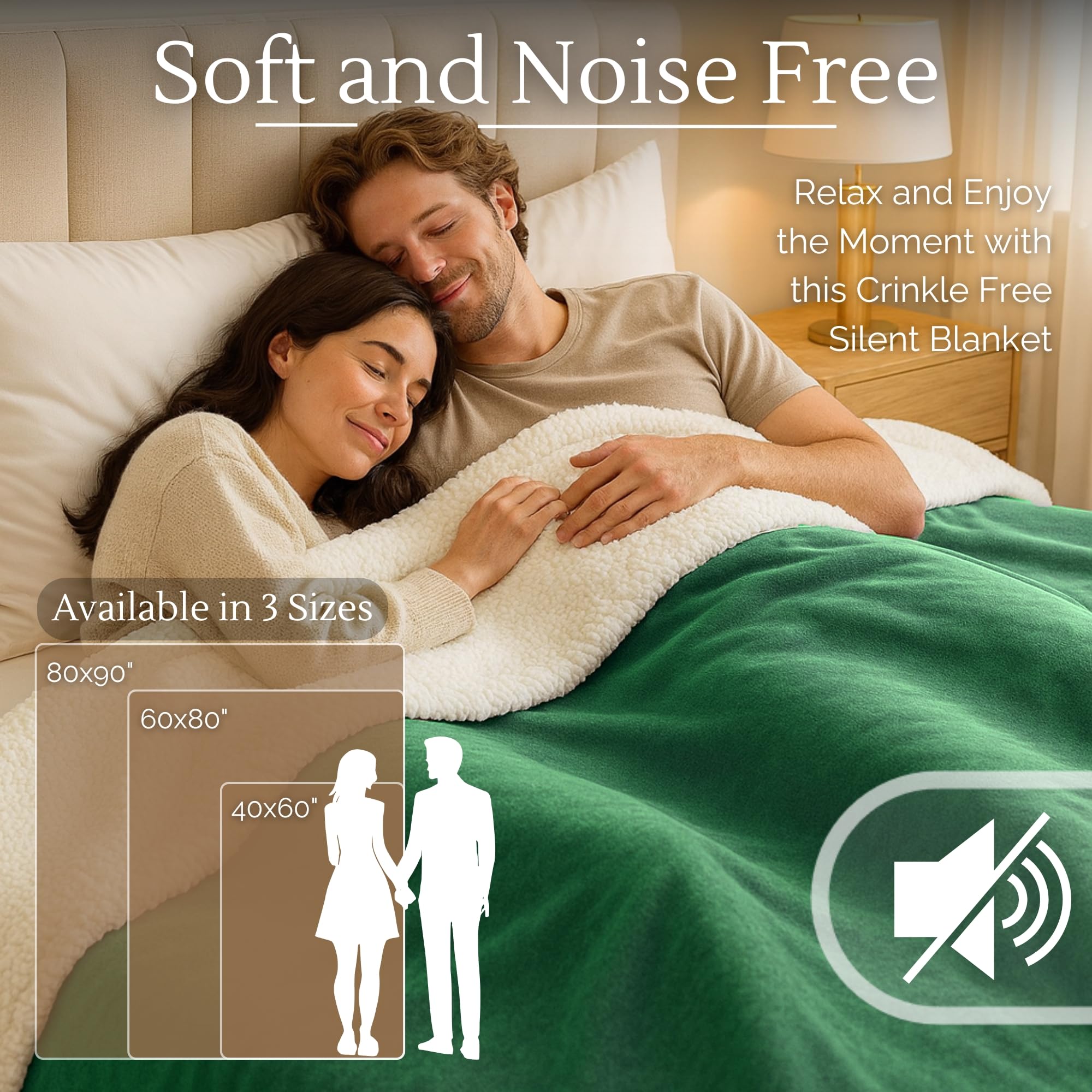 CREW FLX Waterproof Blanket for Bed Queen Size (80"x60") – Reversible Sherpa Throw with Leakproof TPU Layer – Stain-Resistant, Washable Bed Protector with Carry Bag – Gray: Green 80 x 60 inch