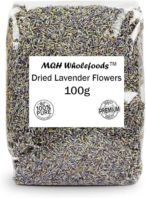 MQH Wholefoods Dried French Lavender Flowers Loose Fresh Natural Genuine Scent Pot Pourri Premium Quality! (100g)