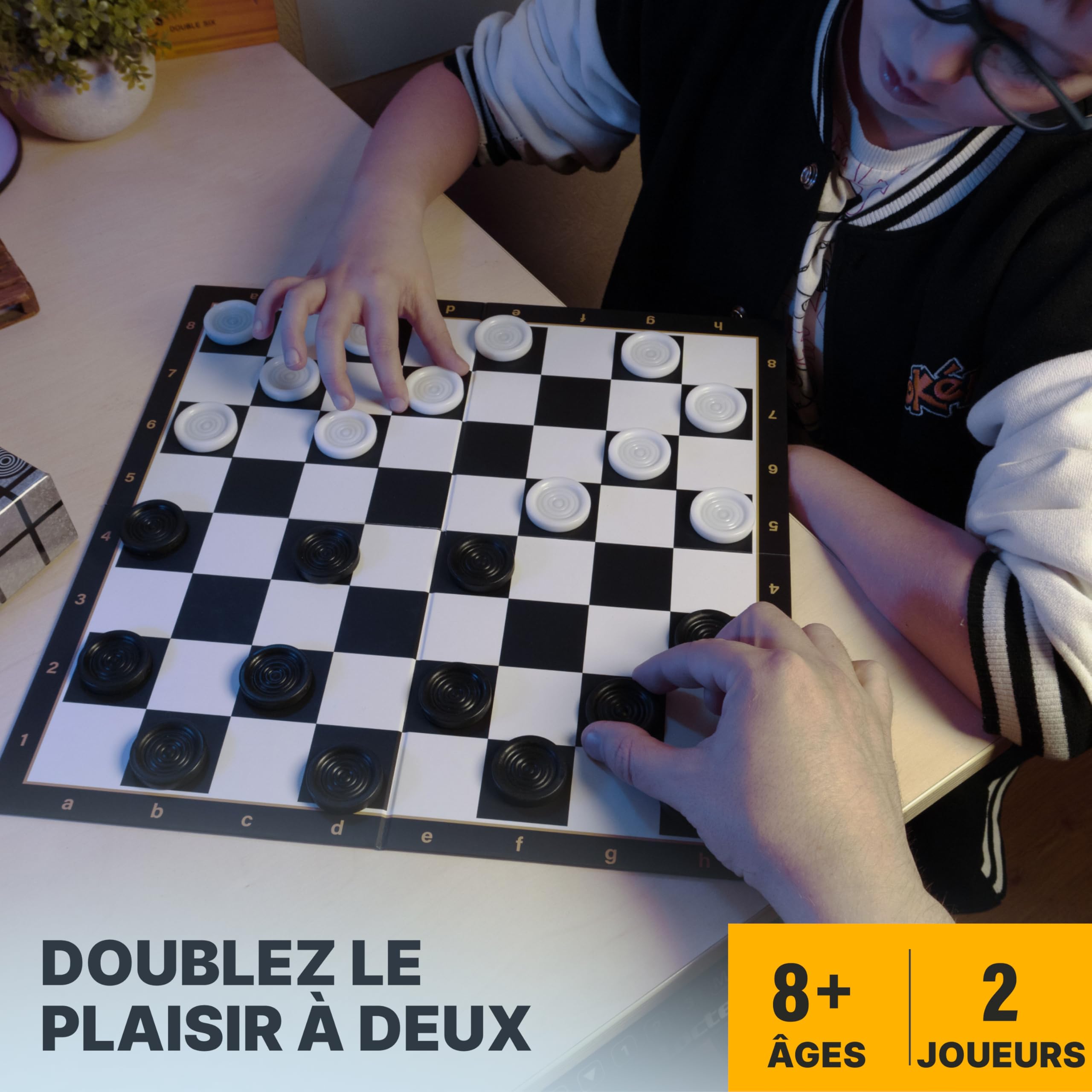 Jeu de Dames avec 30 Pions - Jeu de Société Classique pour Enfants Et Adultes