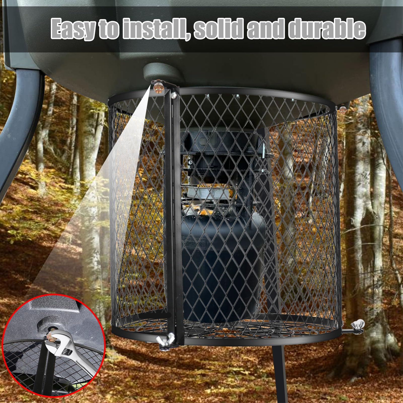 Highly Efficient Varmint Guard, Stainless Steel Deer Feeder Cage, Weatherproof Protective Guards Cage for Outdoor Forest with Easy Installation, Match