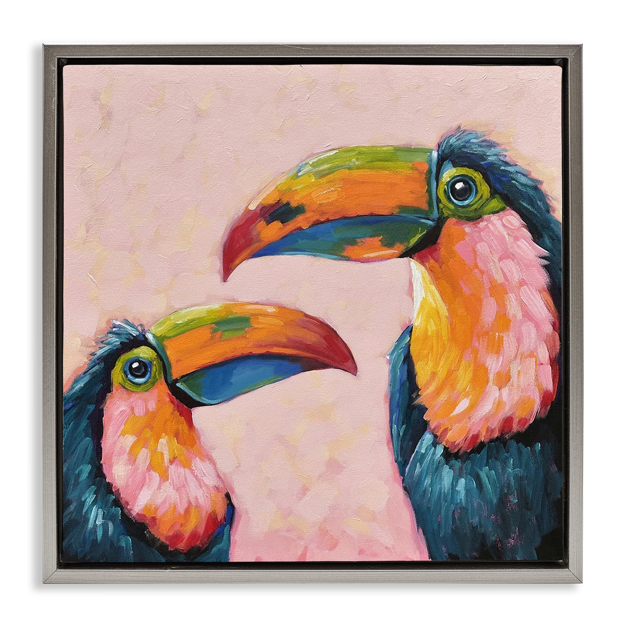 Tropical Toucan Paradise Bird, 24 x 24 Inch Canvas in Floater Frame