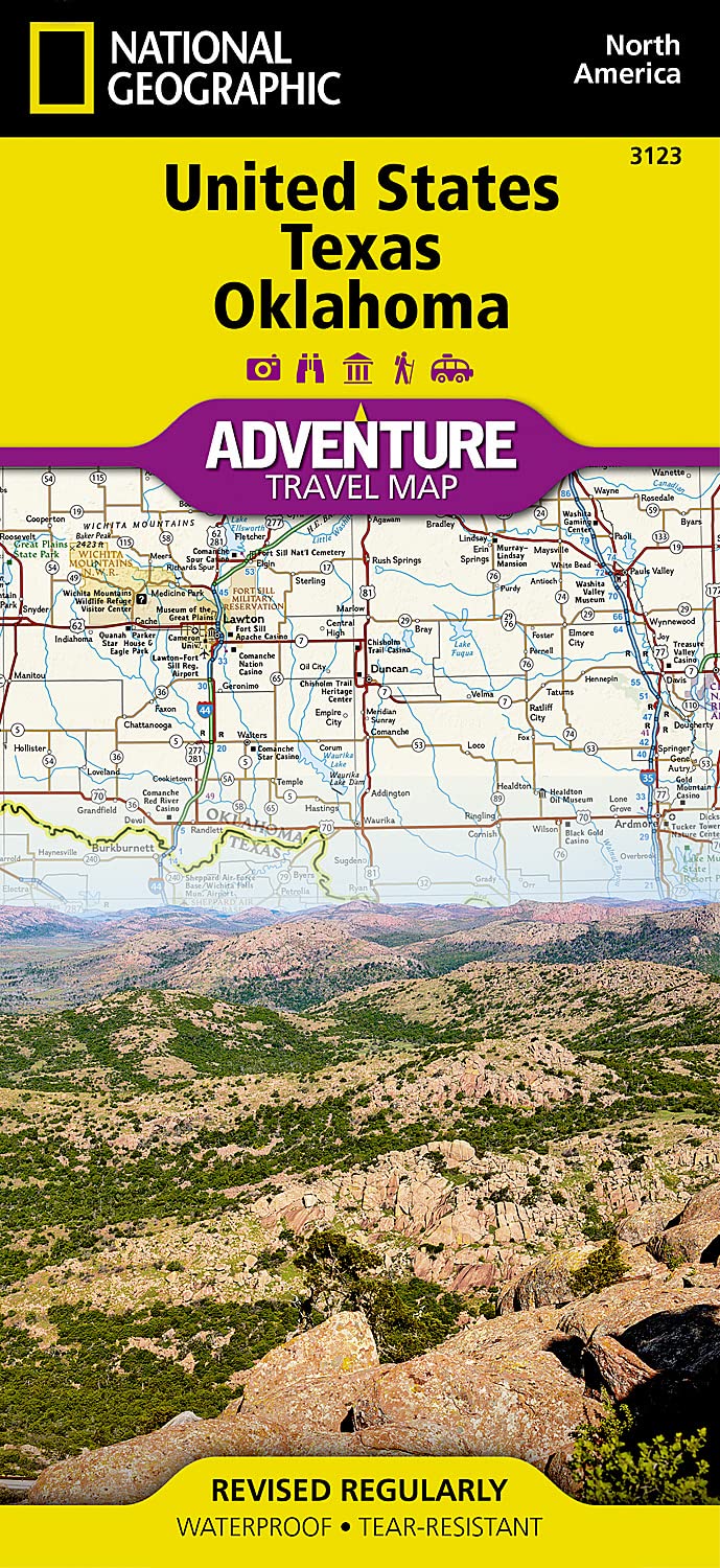 US, Texas and Oklahoma Map: Adventure Maps (National Geographic Adventure Travel Map North America)