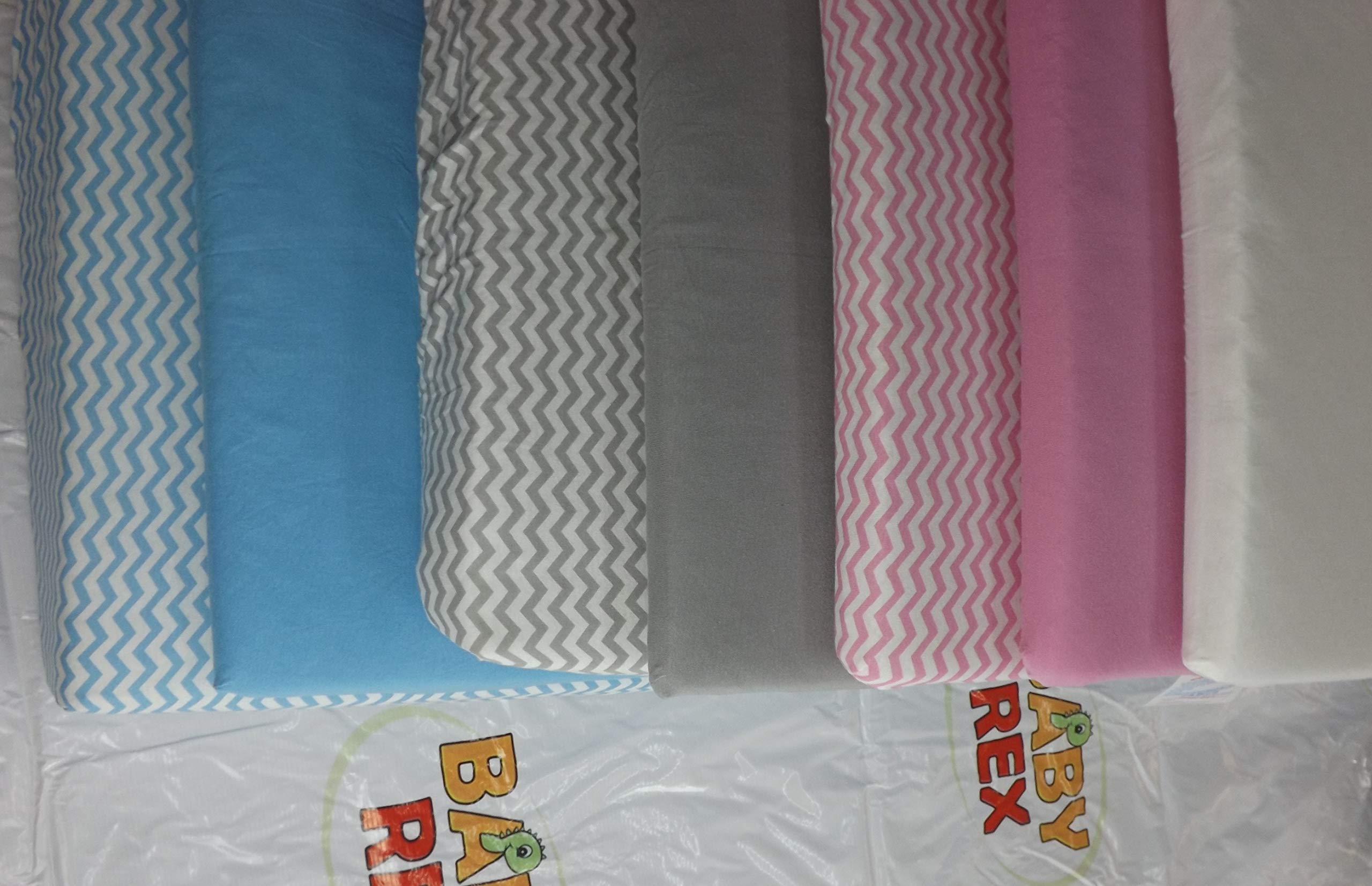 BABY REX® 2 x Travel Cot 100 x 70 cm Fitted Sheets - Premium Quality 100% Cotton - Grey Chevrons