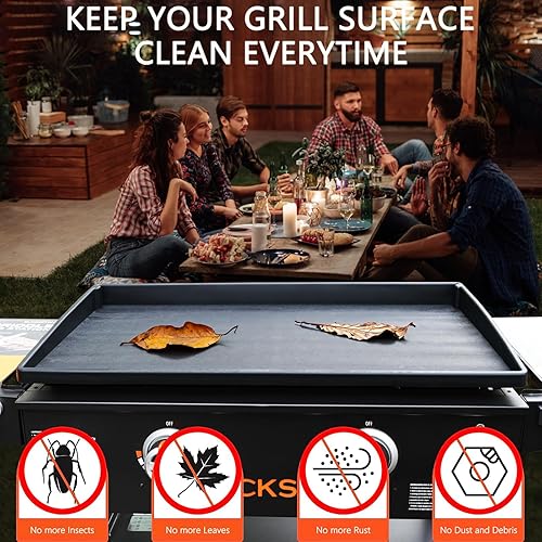 Miniatura 2 de Alfombrilla de silicona con forros para vasos de grasa para parrilla Blackstone de 28 pulgadas, pared alta y completa, resistente, de grado