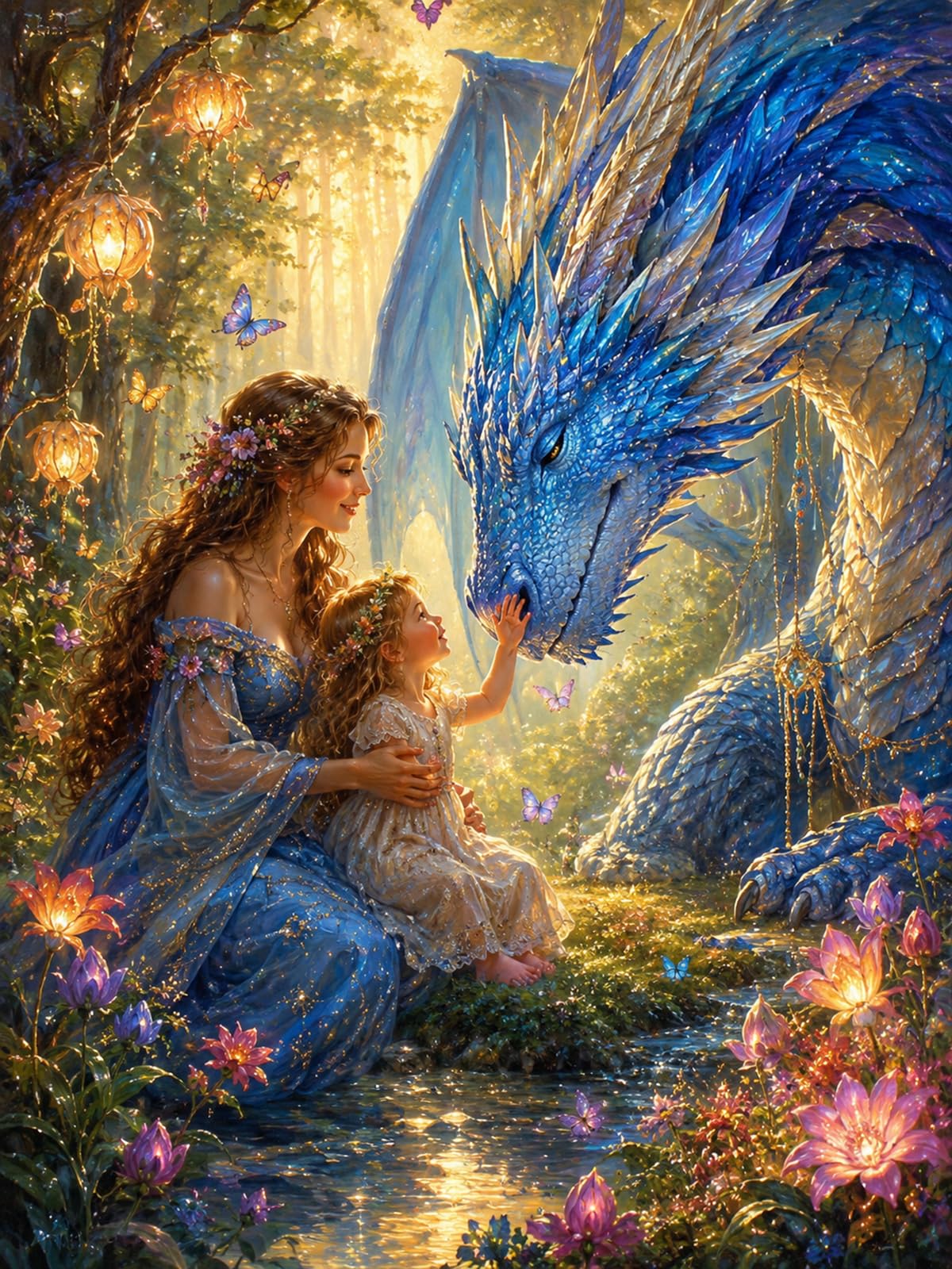 Dragon Painting By Numbers For Adults, Fantasy Artwork Canvas, 30 x 40 cm