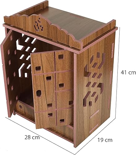 Miniatura 3 de DRIXTY Hermoso templo de madera hecho a mano, templo del hogar, Puja Mandir, para colgar en la pared y mesa, templo de mandir, decoración del hogar,