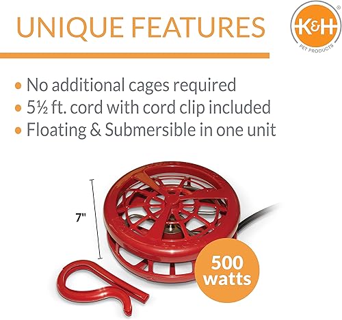 Miniatura 2 de K&H Ultimate - Anillo flotador desmontable para tanque de combustible todo en uno, 1000 W, Rojo