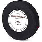XKDOUS Elastic Band for Sewing, 1 Inch 14 Yards Elastic Bands for Sewing Waistband and Pants Waist, Black Knit Elastic Band for Wig, High Elasticity