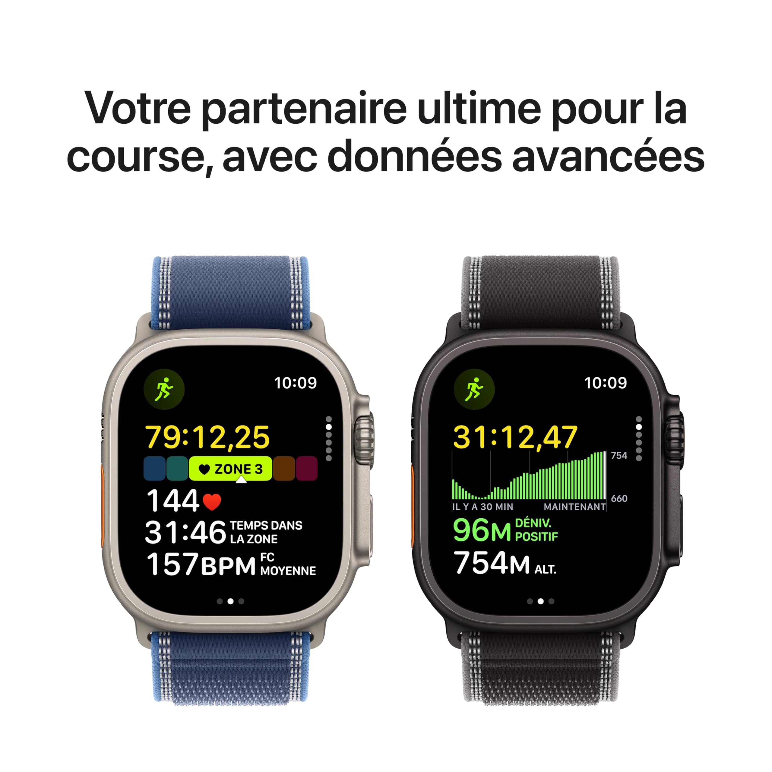Apple Watch Ultra 3 [GPS + Cellular 49 mm] Montre connectée Course à Pied et Multisport avec boîtier Titane Noir et Bracelet Ocean Noir. Communications Satellite, Suivi santé et activité