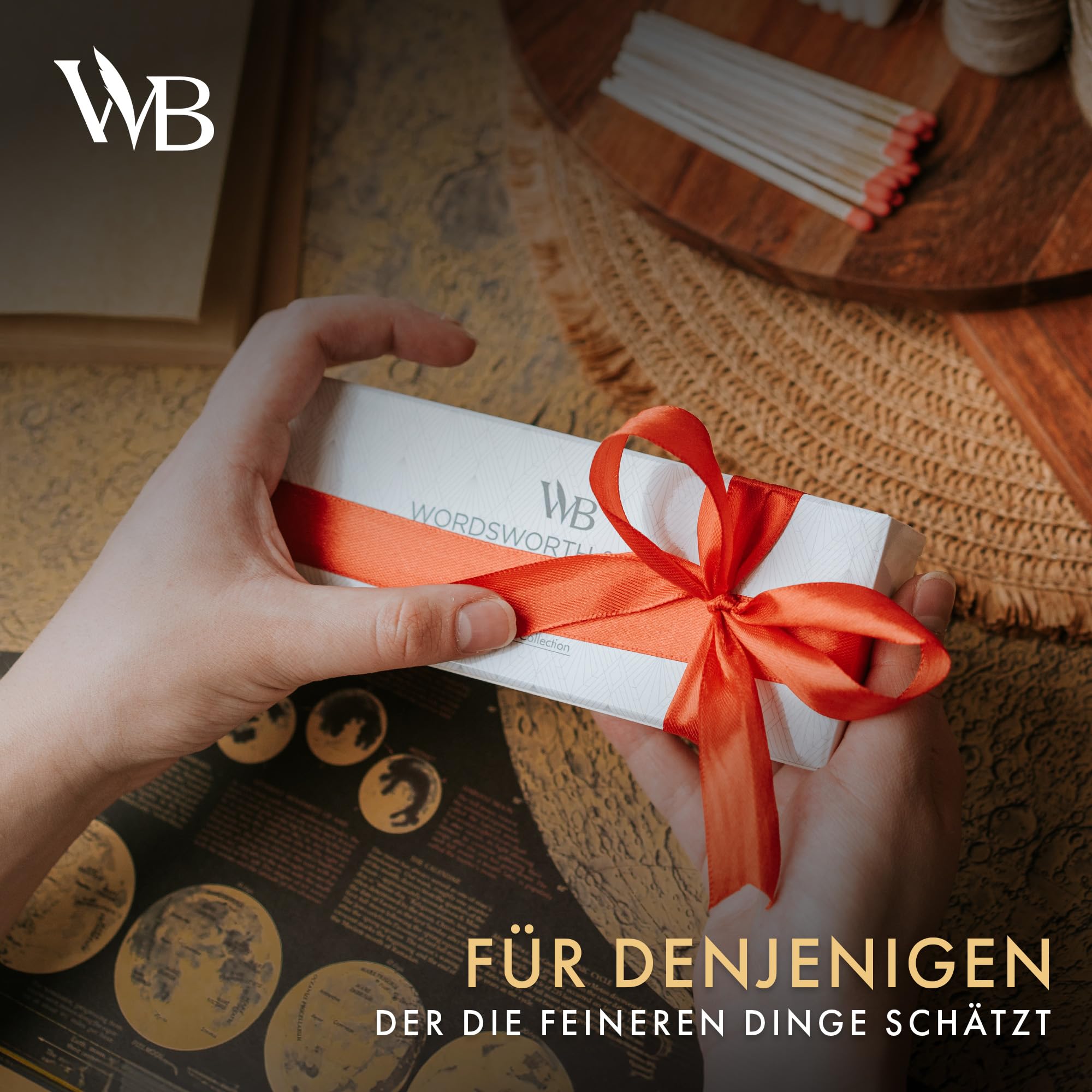 Wordsworth and Black Rollerball Pen - Atemberaubender Luxus-Stift aus Bambus Ahornholz, Goldfinish, nachfüllbar, Geschenkset für Männer & Frauen, Tinte, Bürobedarf