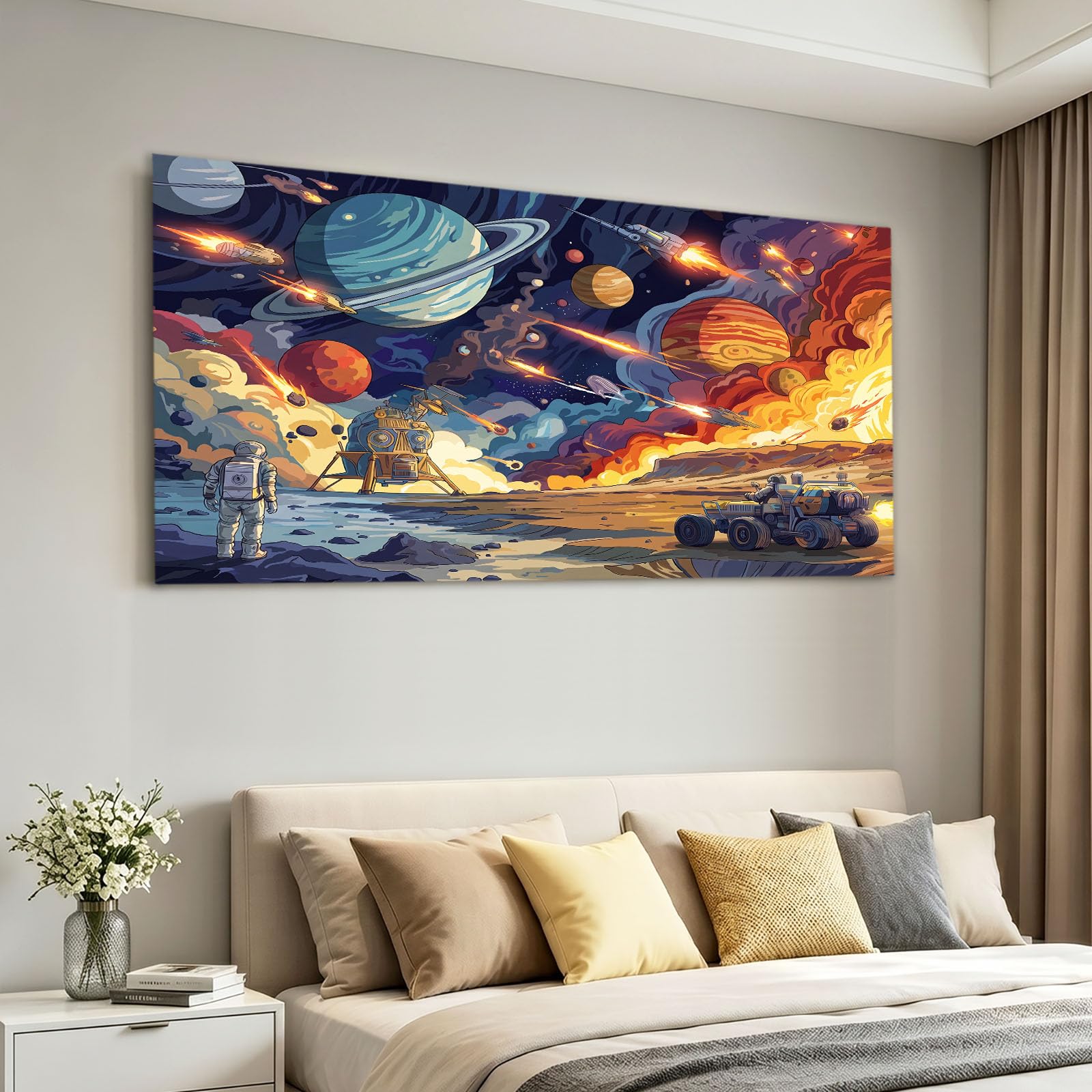 Générique Cartoon Space Mały obraz Dekoracja ścienna, 90 x 60 cm