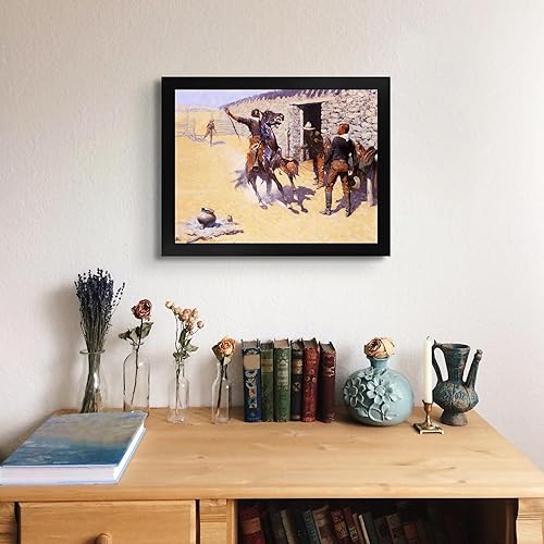 Miniatura 3 de Lost Cabin The Apaches de Frederic Remington  Impresión en marco plano negro  Reproducción de pinturas de obras de arte finas  Póster decorativo