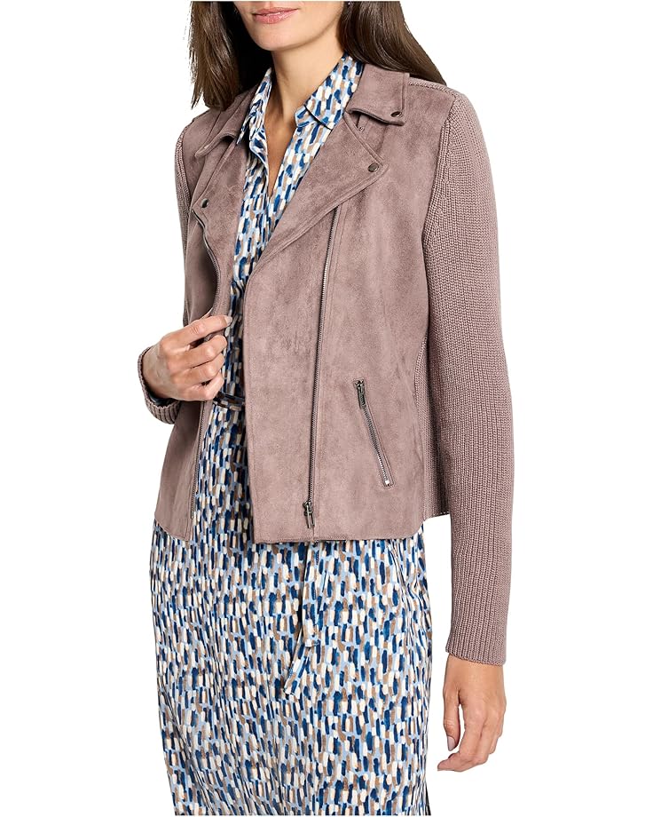 NIC+ZOE Petite Mixed Media Moto Jacket - Main View