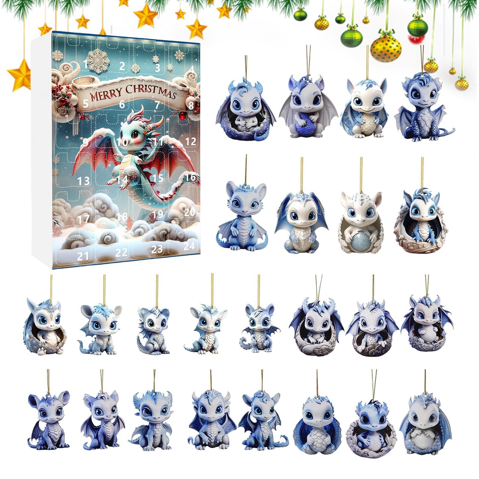 Yorajuy Blue Dragon Advent Calendar 2024, Kids Advent Calendar 2024
