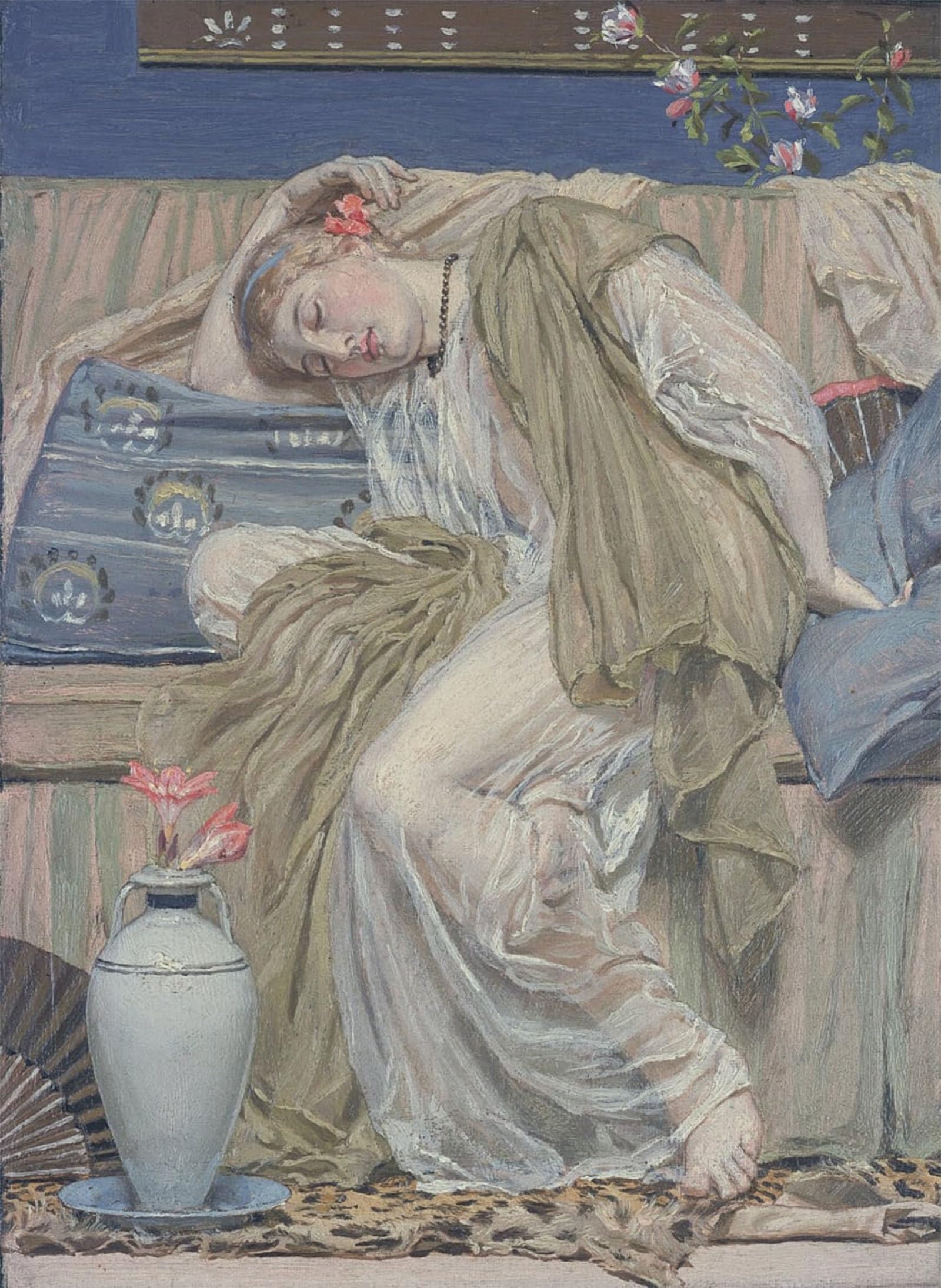 ARTXLXXBN Famous Art Print Poster Vintage Wall Art a Sleeping Girl by Albert Moore Canvas Art Poster for Home Decor 60x90cm