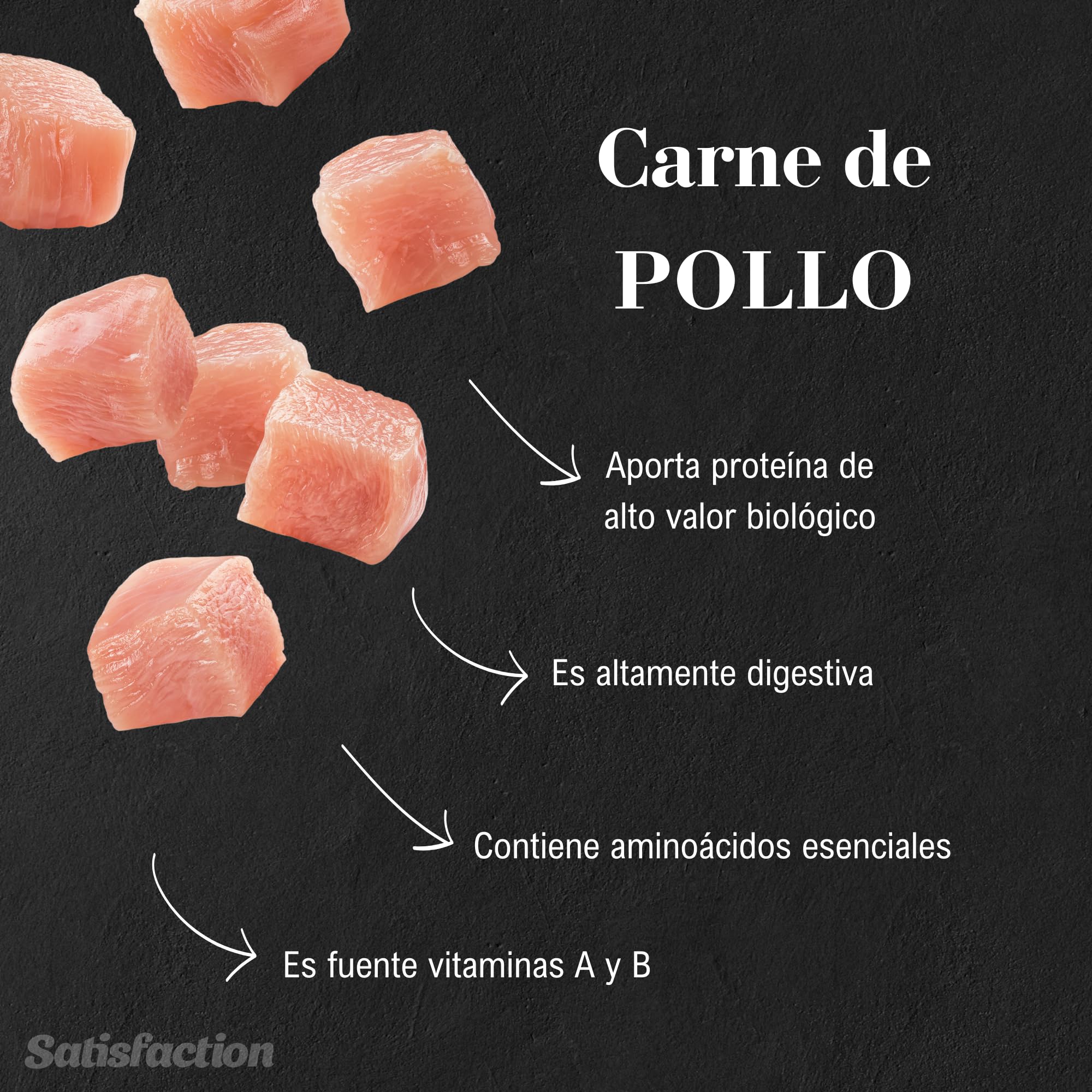 Satisfaction Senior 12 kg- pienso para Perros Mayores de +7 años. Menor cantidad de Grasas y Niveles moderados de proteínas. Elaborada con Pollo Fresco y arroz.