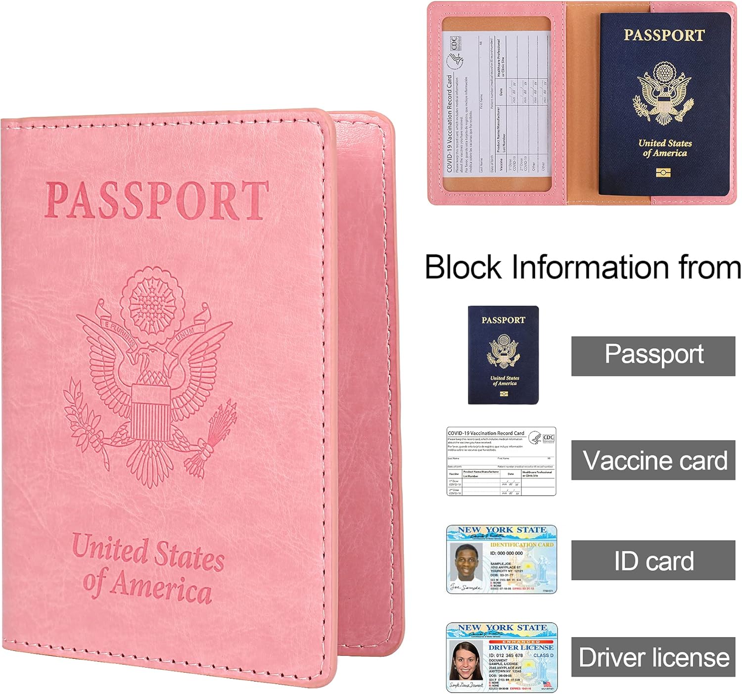  | JISONCASE Passport Wallets Passport Cover Passport Holder and Vaccine Card Holder Combo, PU Leather Travel Wallet Case for Women Men | Passport Covers