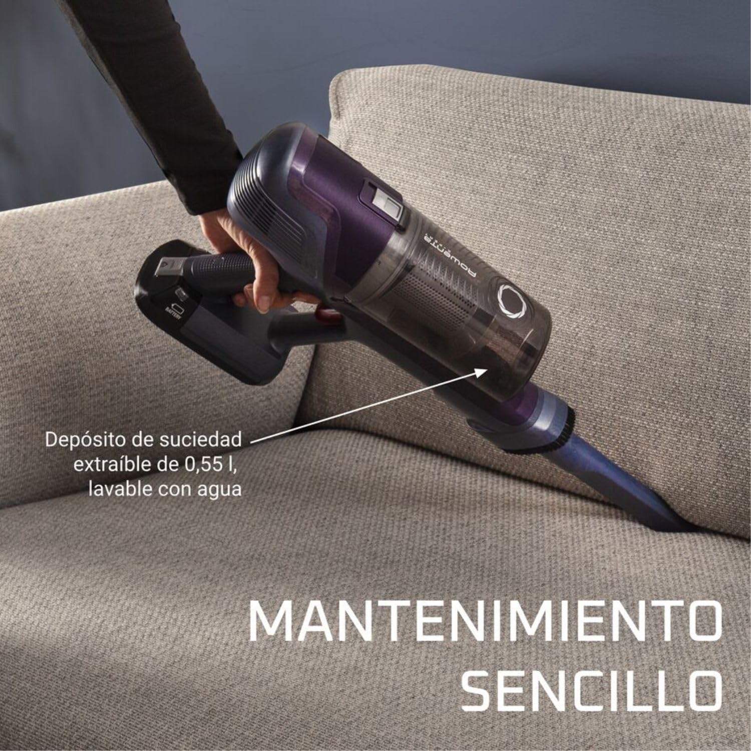 Rowenta X-PERT 6.60 Essential Aspirapolvere Senza Fili Potente, Scopa Elettrica Senza Fili Ricaricabile Leggera, Aspirapolvere Senza Sacco Multisuperficie, Autonomia 45 Min, Luci LED,RH6838 - 5