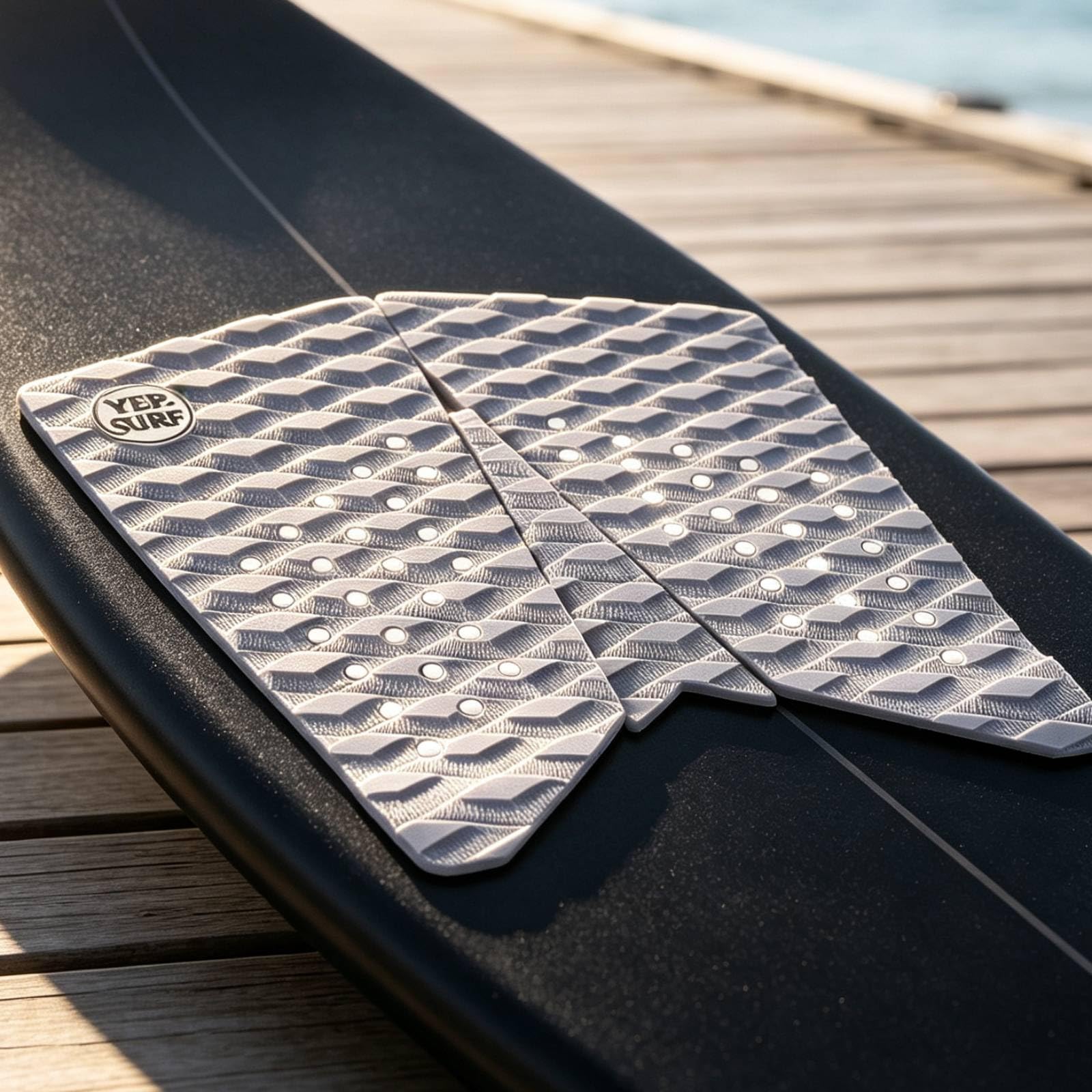 harayaa Almohadilla de Tracción para Tabla de Surf Pad Antideslizante de 3 Secciones con Superficie Texturizada de EVA Ligera y Perforaciones Adecuada para