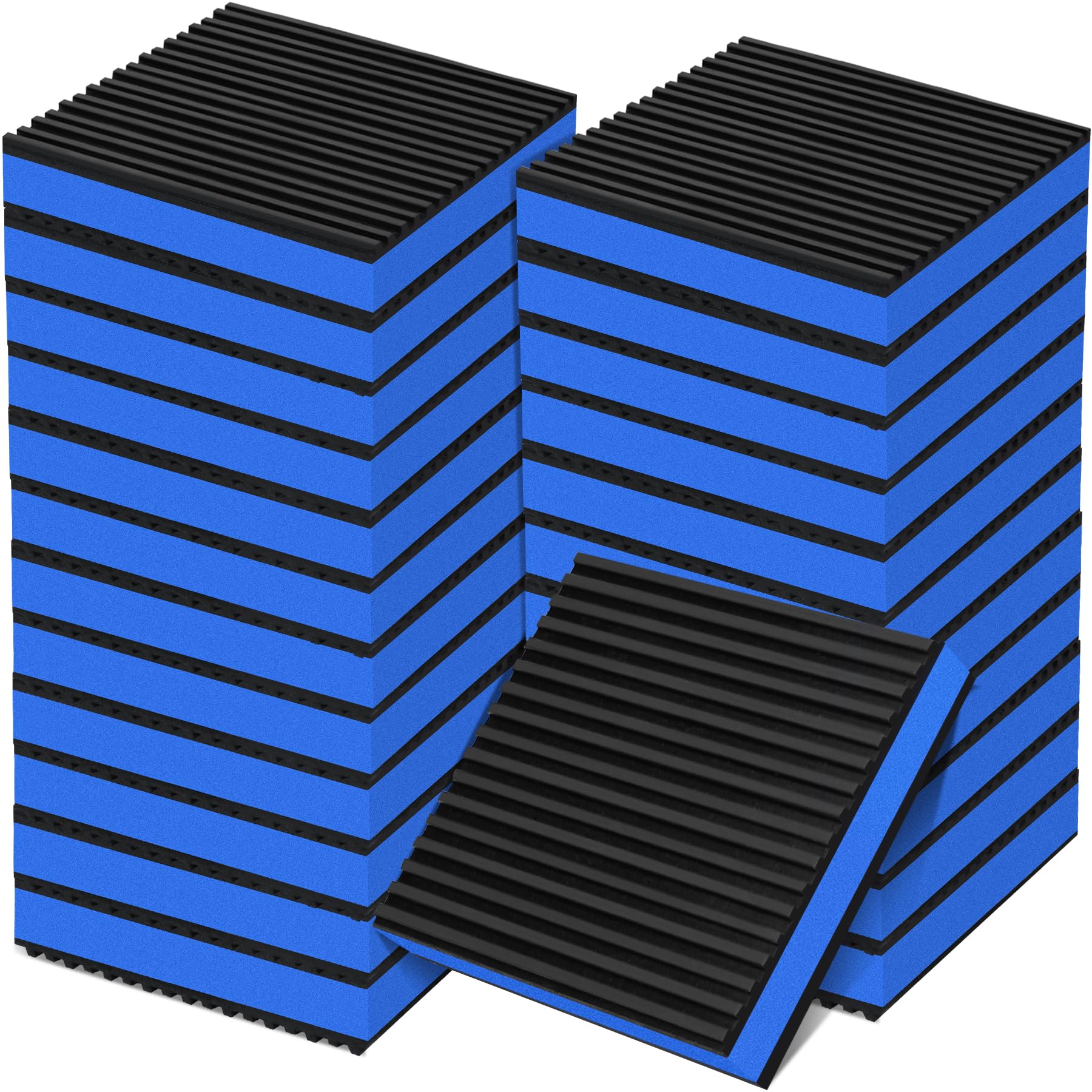 24 Pack Anti Vibration Pads for Washing Machine 4"x4"x7/8", Sound Isolation Vibrating Pad Ribbed Rubber Damping Mat EVA Center for Air Compressors, Conditioner, Treadmill, HVAC Washer Dryer