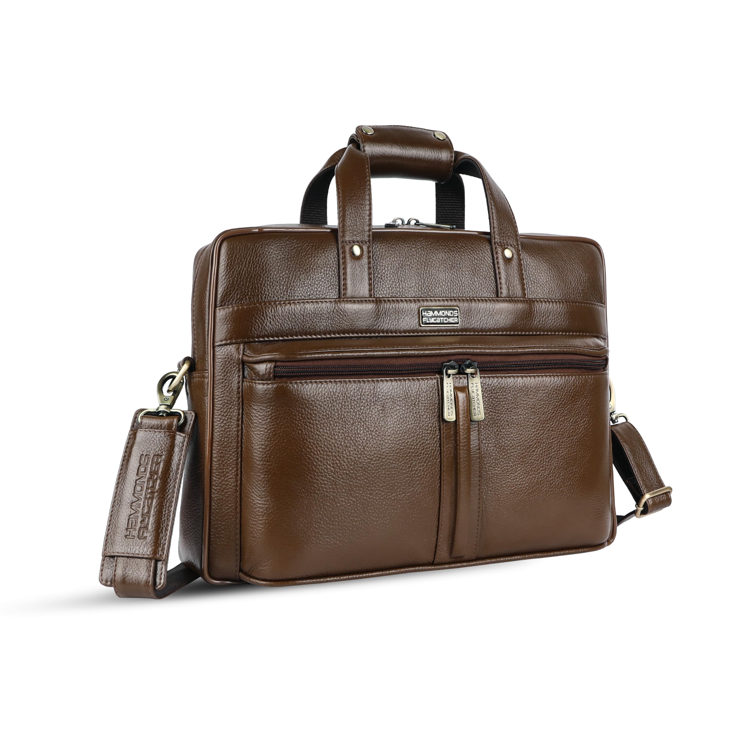 HAMMONDS FLYCATCHER Genuine Leather Laptop Bag Cum Office Messenger Bag