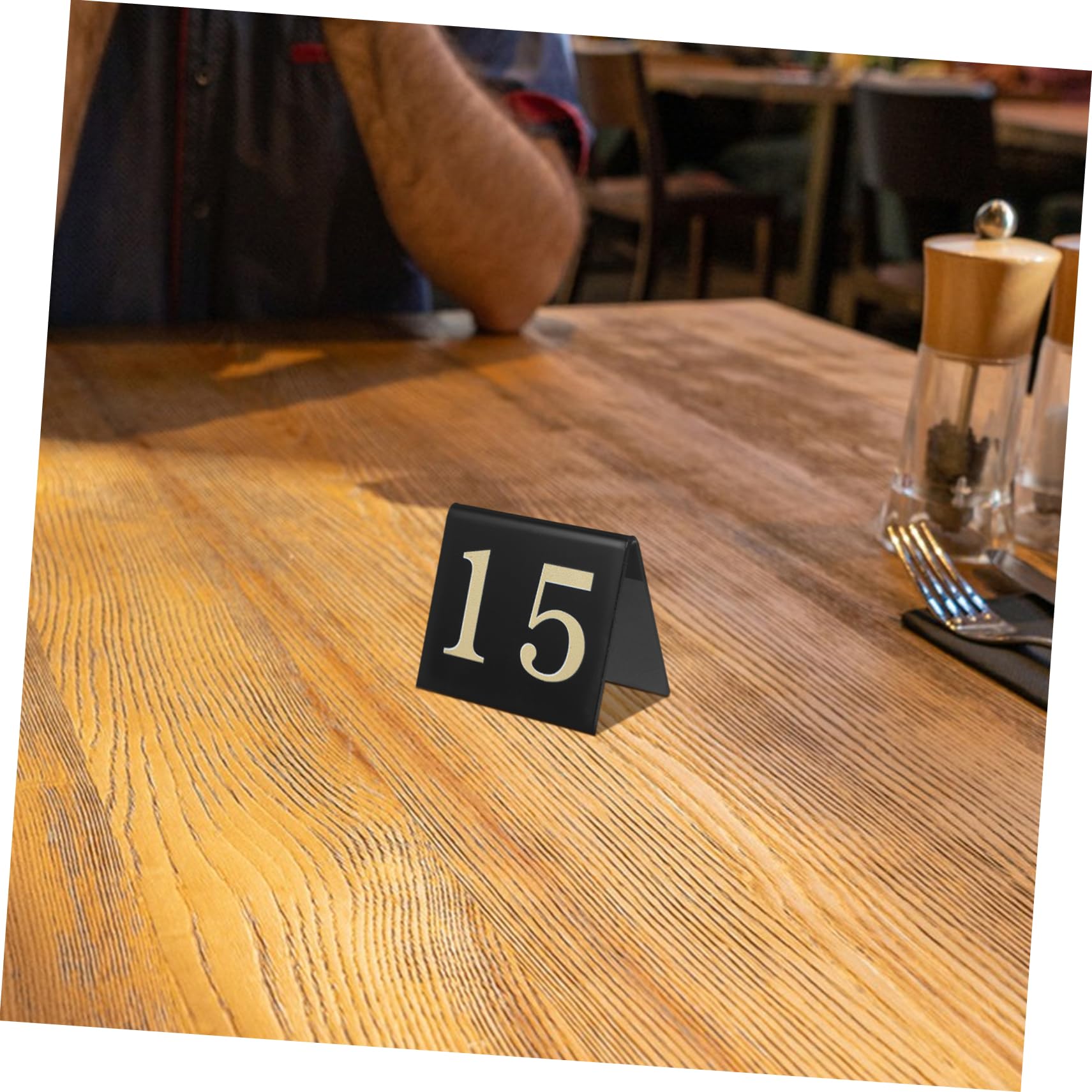 15 Pezzi Segnatavoli Neri in Acrilico Numeri Da 1 a 15 Doppia Faccia Per Ristorante Festa Detective E Scene Del Crimine