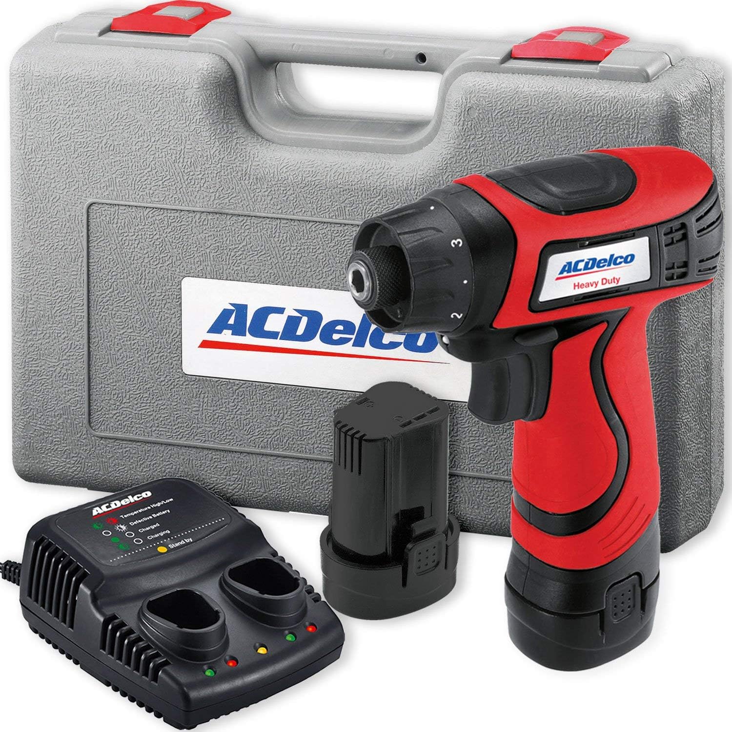ACDelco ARD847 8V Cordless Li-ion ¼” 111 in-lbs. Compact Drill Driver Tool Kit with 2 Batteries